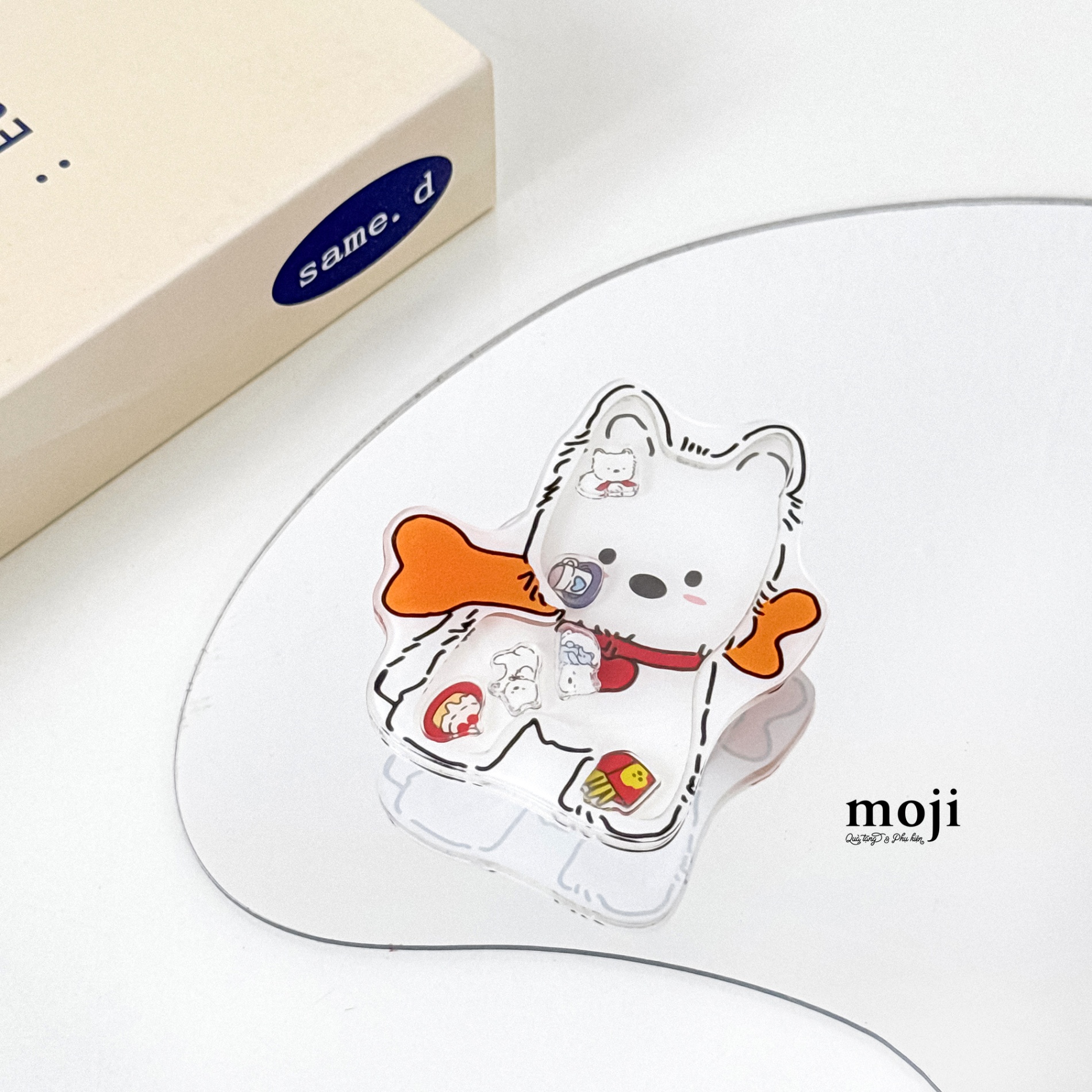 Mojipop cắt hình Cute dog gặm xương