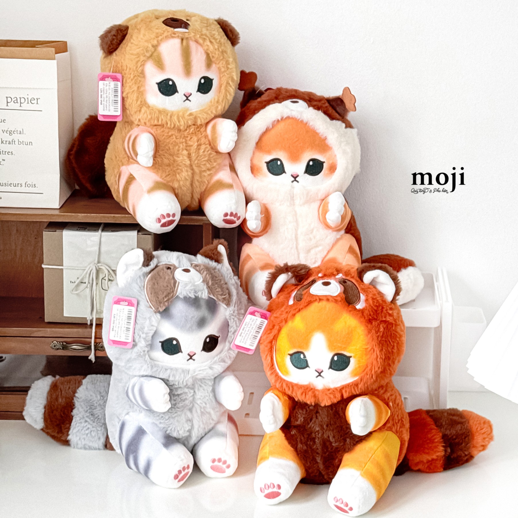 Gấu bông MS Mofusand cat cosplay other animal có tai có đuôi dài ngồi 25cm