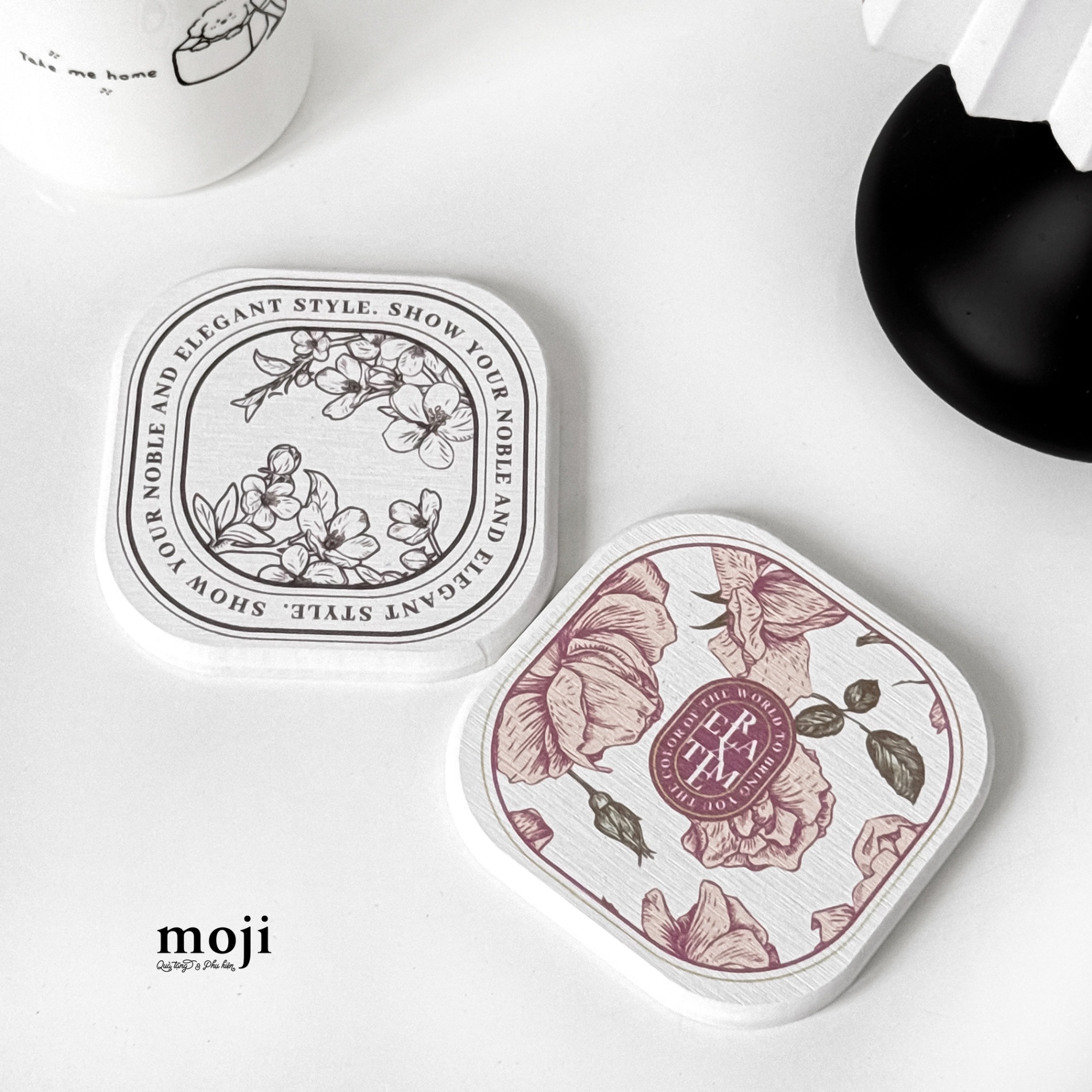 Lót cốc Flower elegant style relax time 10cm