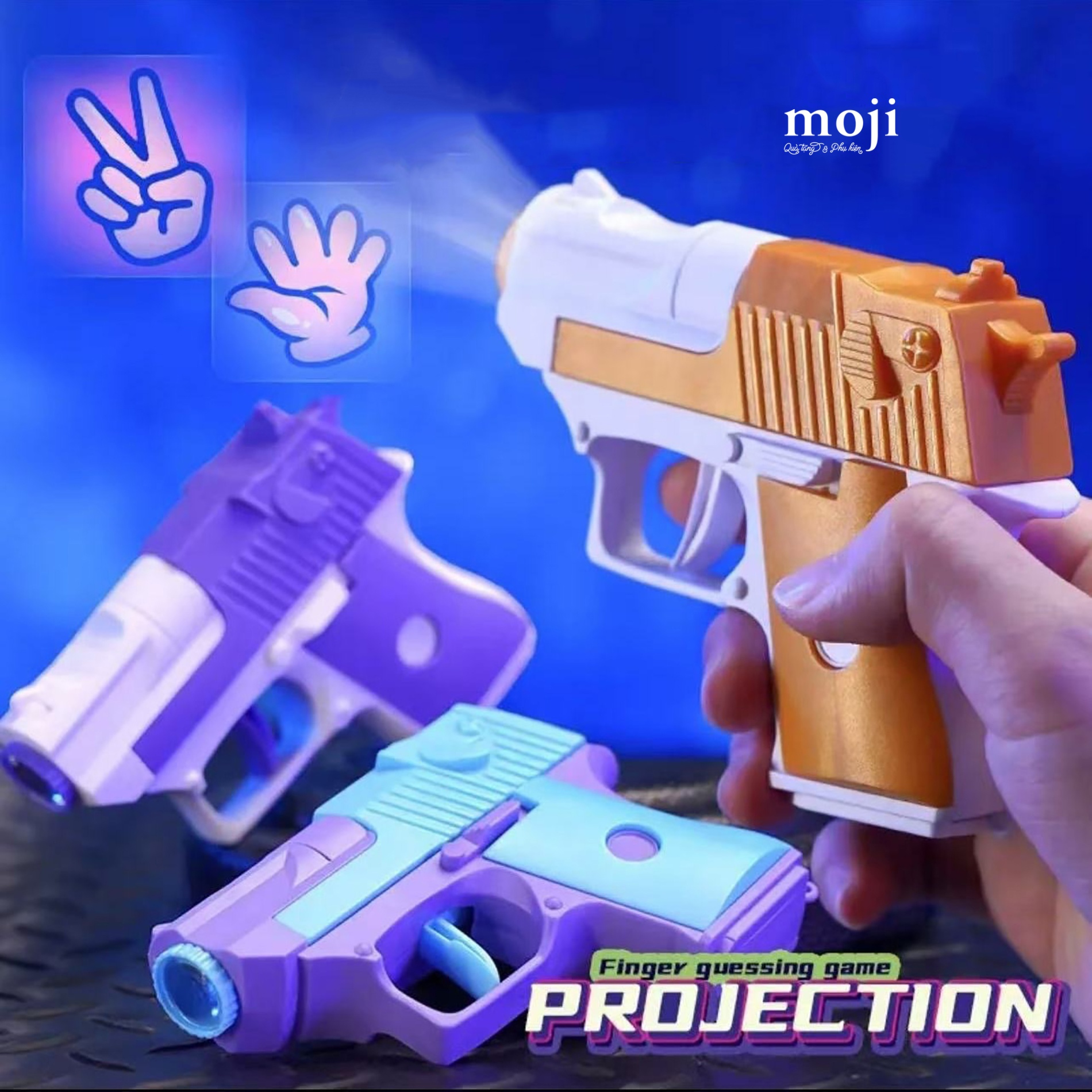 Đồ chơi súng oẳn tù tì Basic gun phối màu đèn chiếu