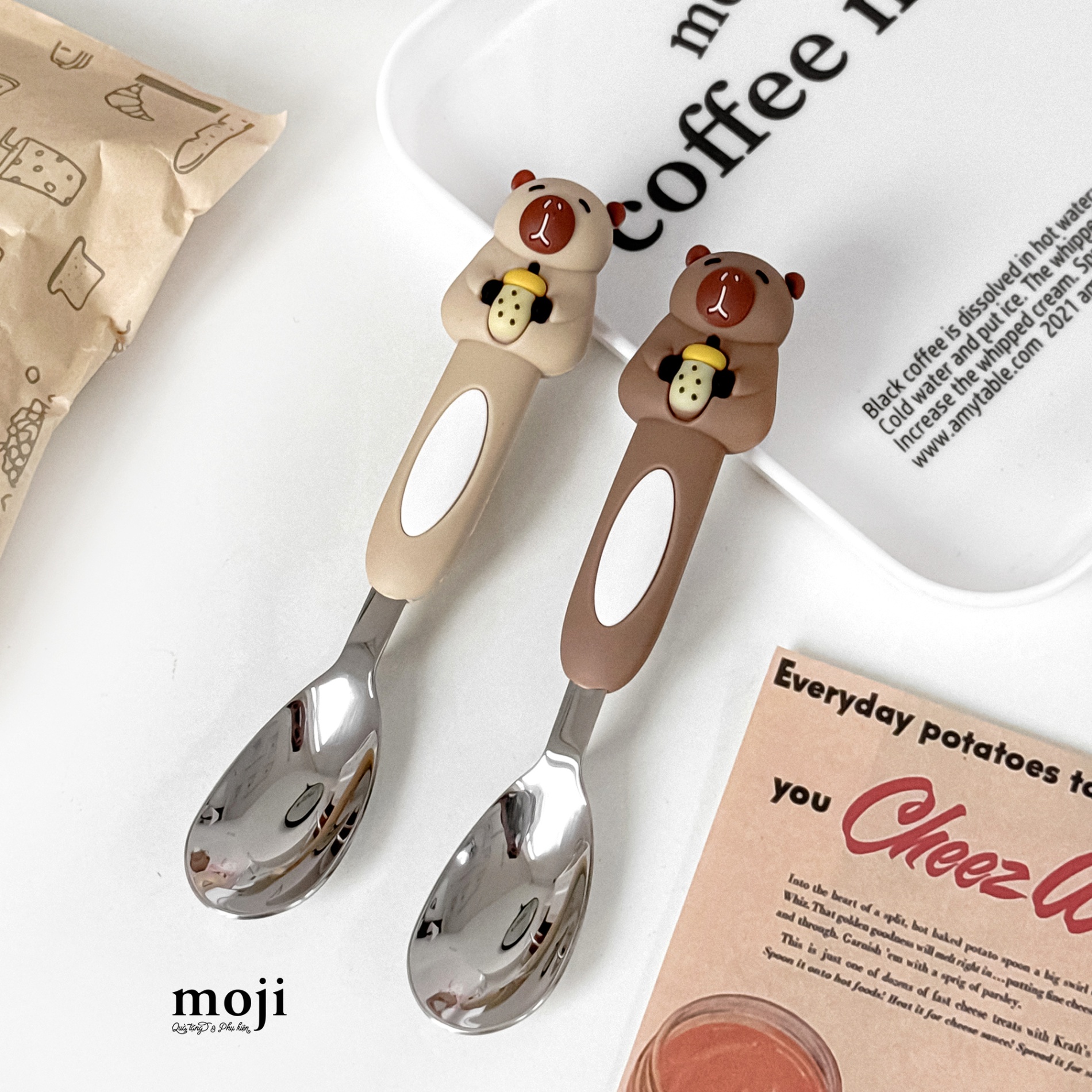Thìa muỗng inox Capybara yummy milk tea