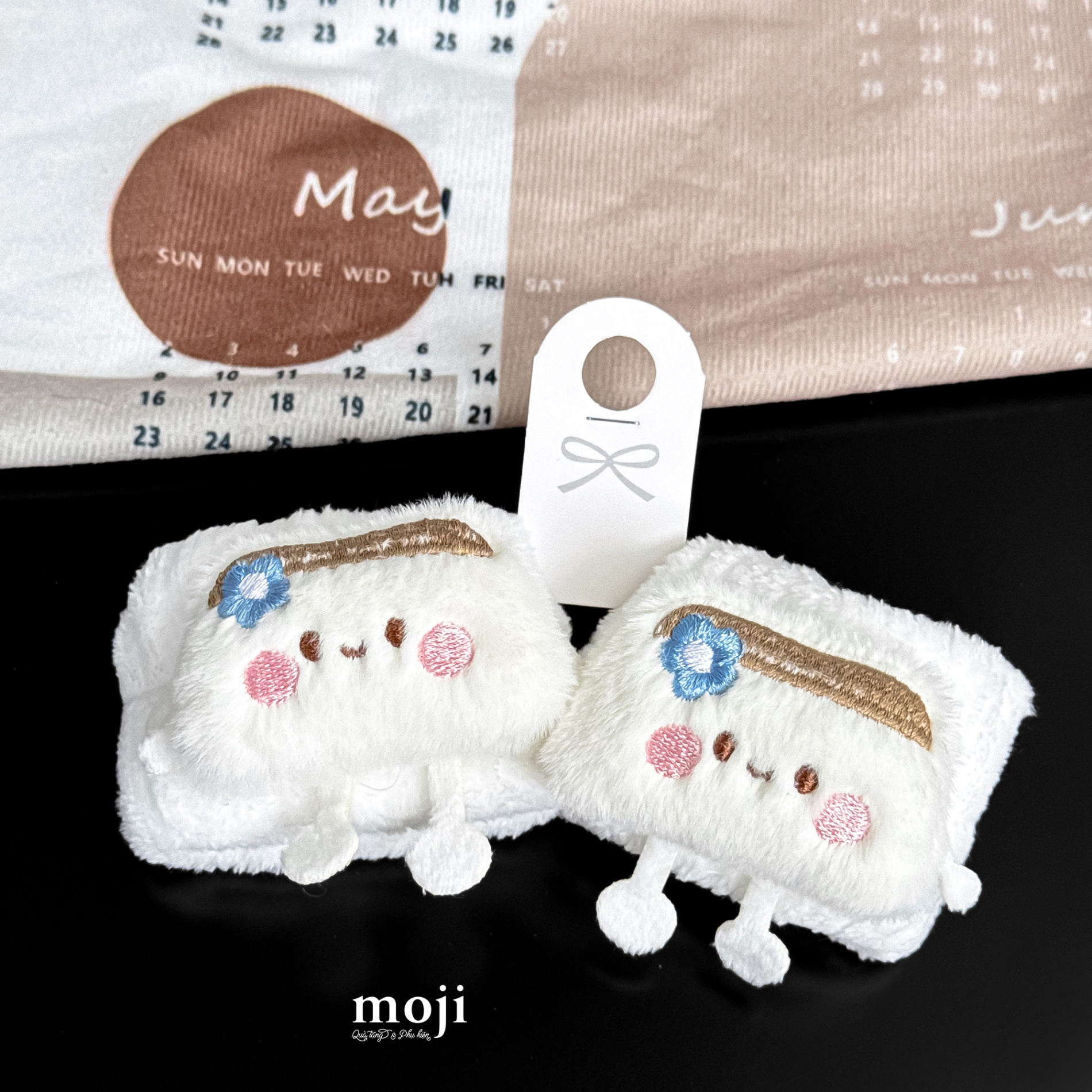 Băng đô cổ tay Toast bánh mì má hồng hoa nhỏ set2