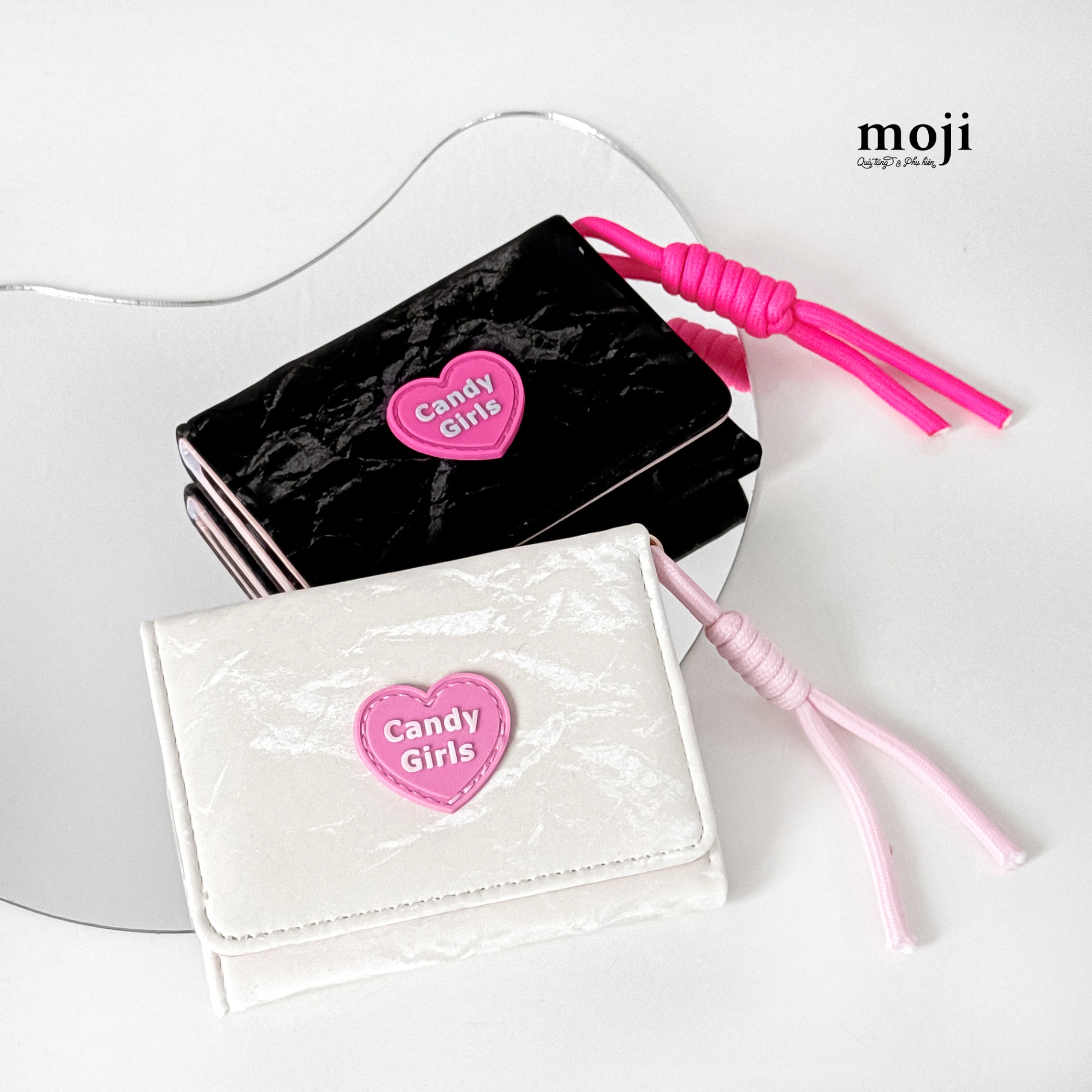 Ví da gập ngắn Heart candy girls 8x11