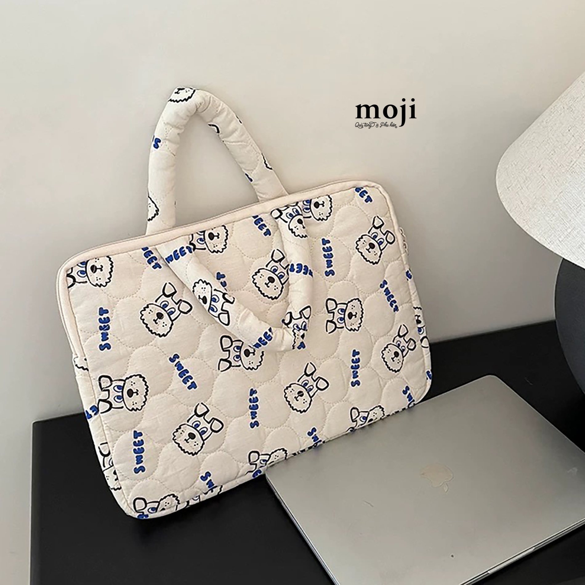 Đựng laptop 14inch Sweet dog face chống sốc cao cấp 30x38