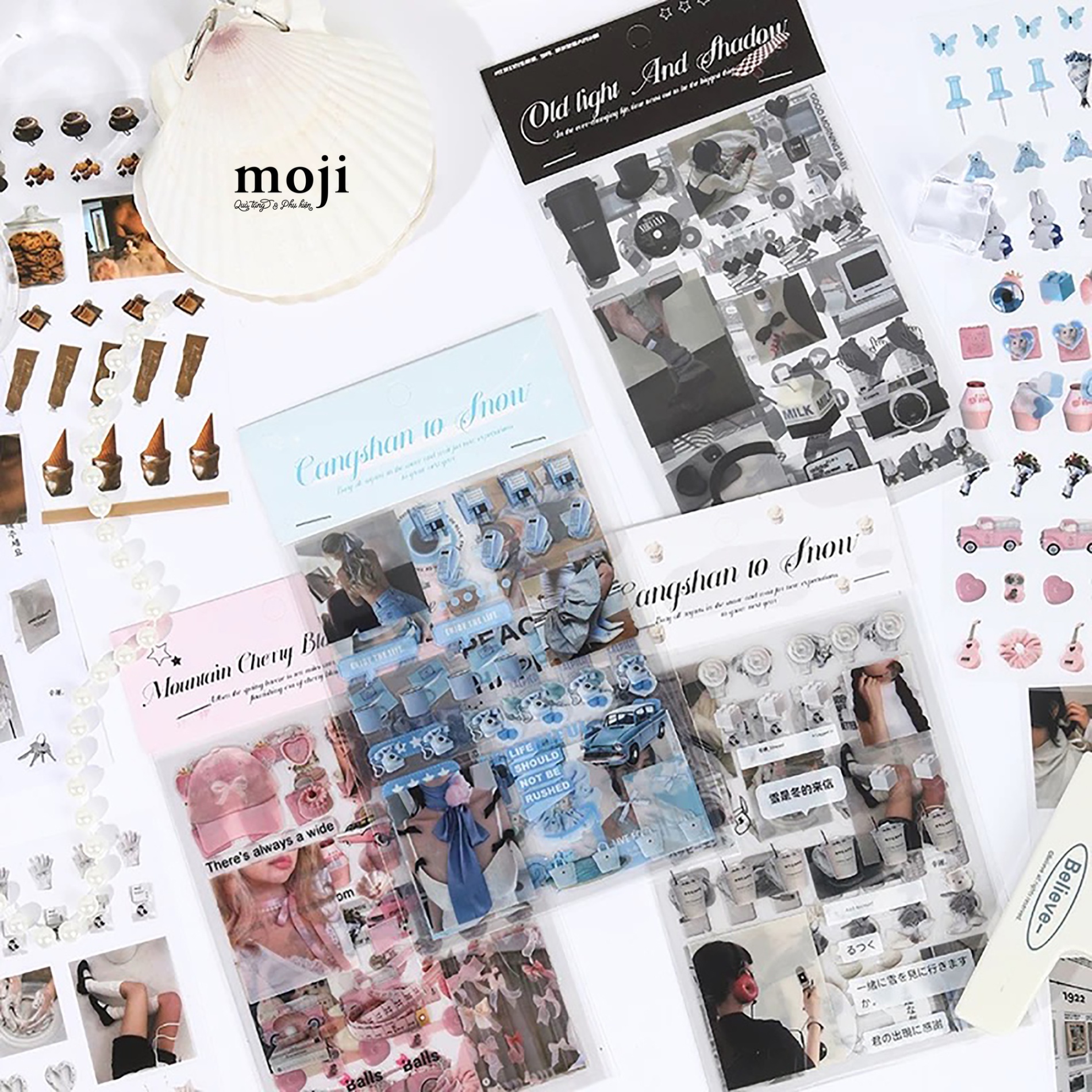 Sticker bảng MJ Colorful girl and objects set4