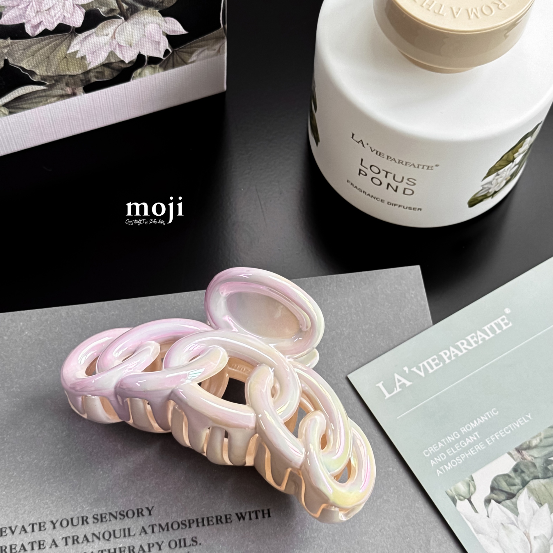 Kẹp tóc càng cua Xích nối gradient color