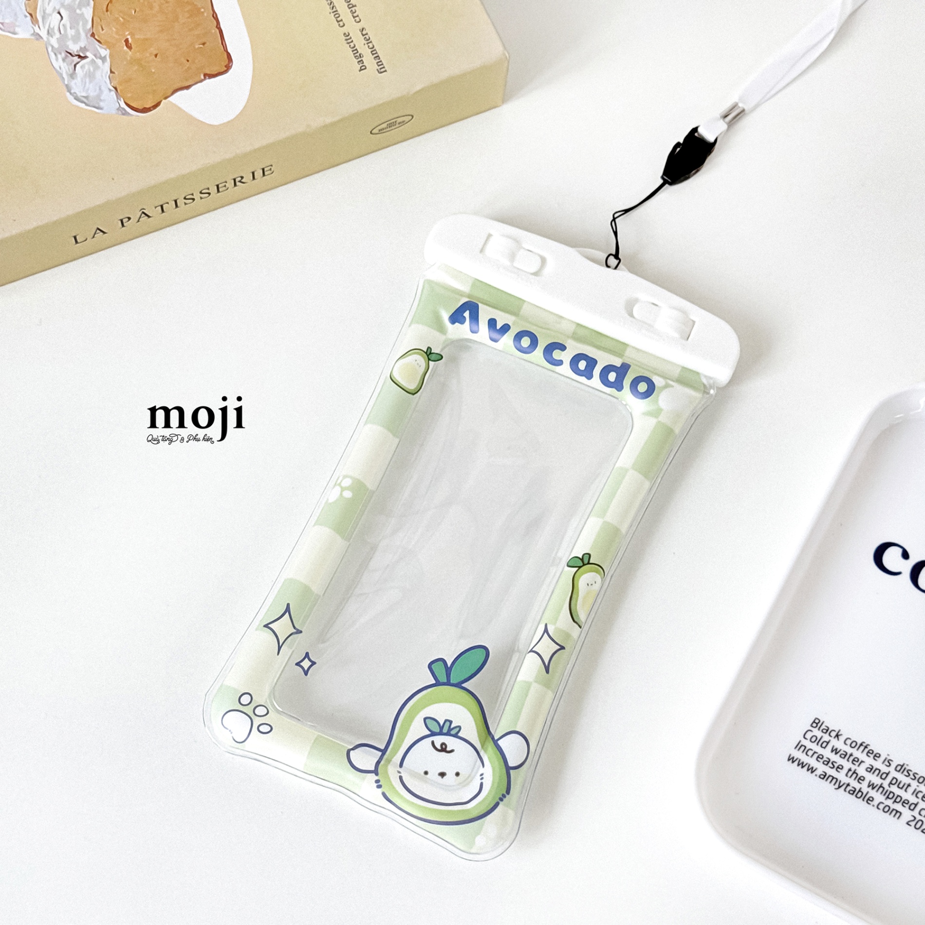 Túi chống nước điện thoại viền phao Cute dog cosplay fruit avocado trái bơ