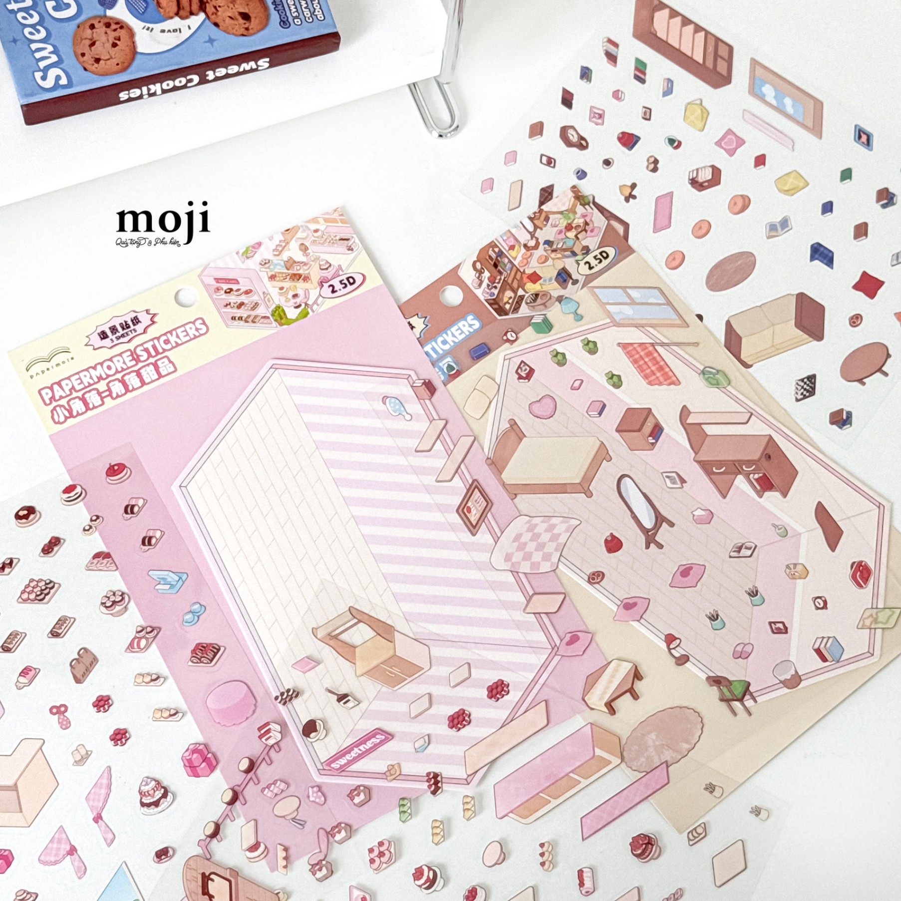 Sticker bảng MJ Build Store room corner chữ nhật set3