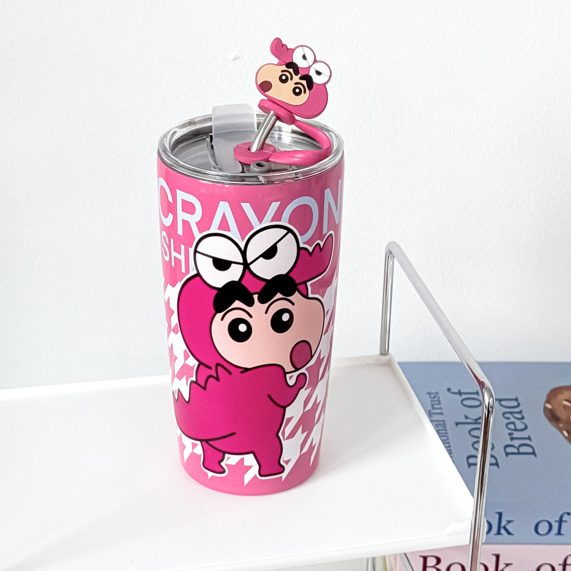 Ly cốc giữ nhiệt Shinchan cosplay chocobi crocodile cá sấu kèm ống hút 500ml