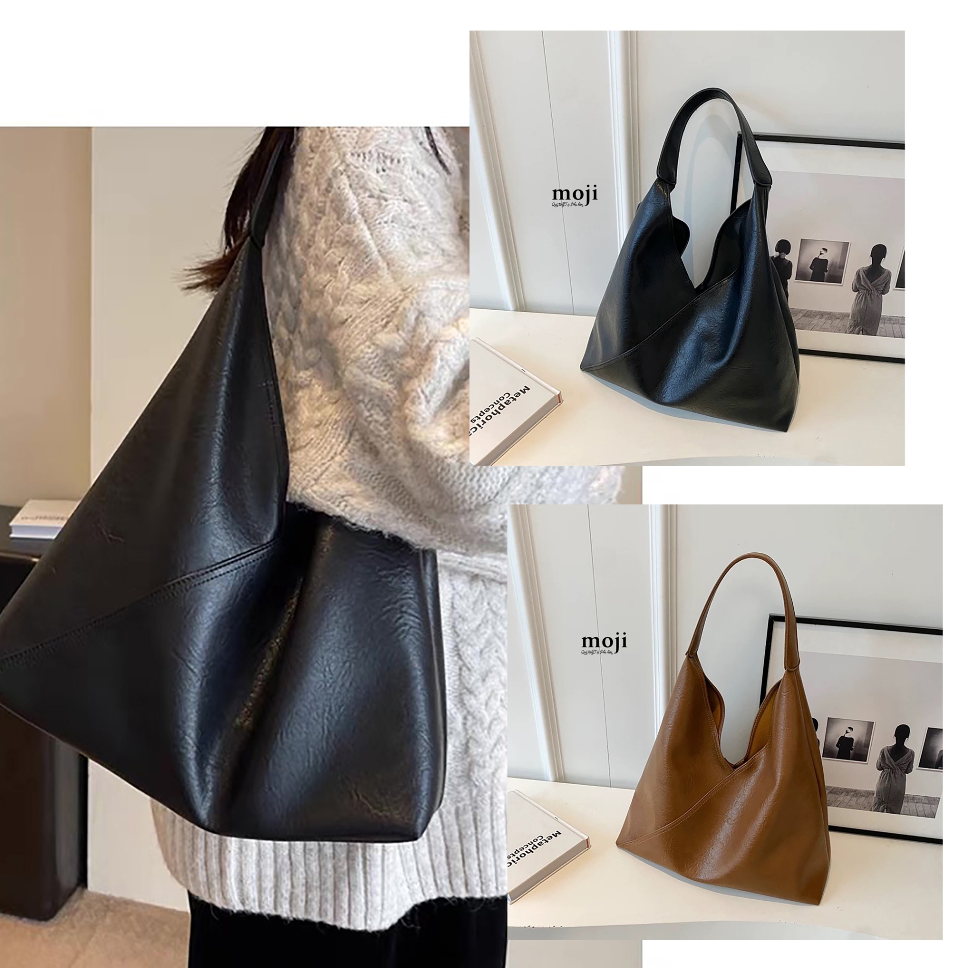 Túi đeo da Basic 1 màu đường chéo 13x35x35