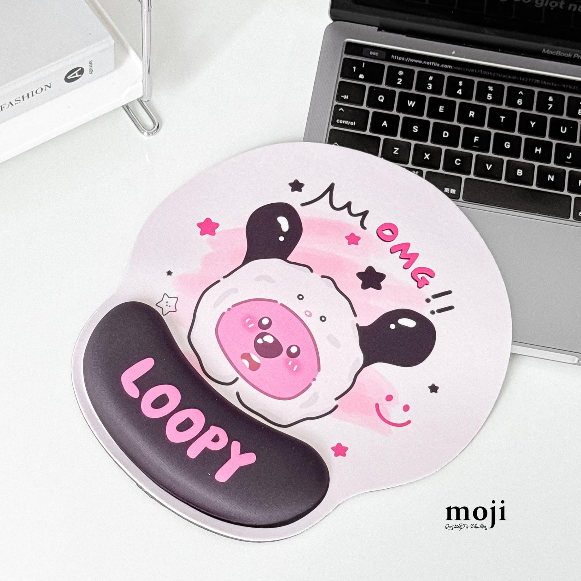 Lót chuột đệm tay Hải ly Loopy cosplay dog face star ngôi sao 22x25