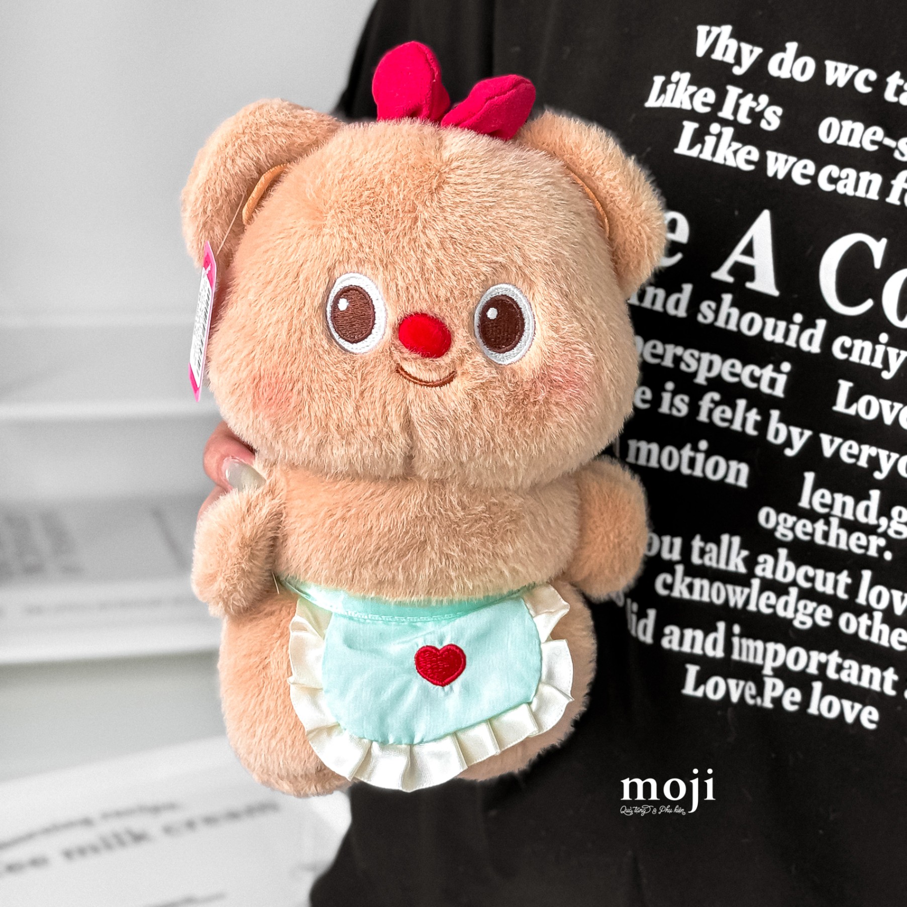 Gấu bông MS Baby bear happy heart đội mũ nơ 23cm
