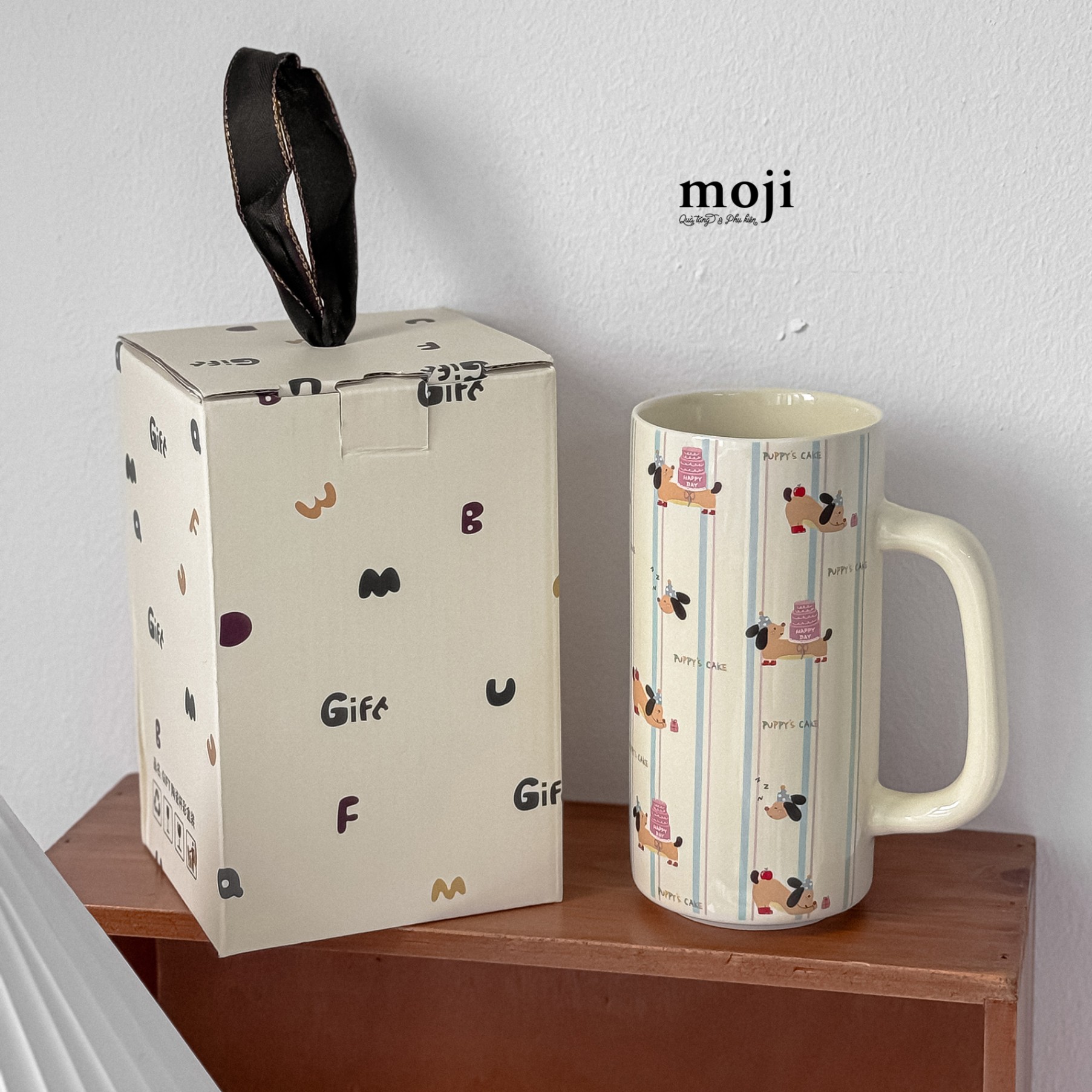 Ly cốc sứ Cute dog puppy cake 450ml