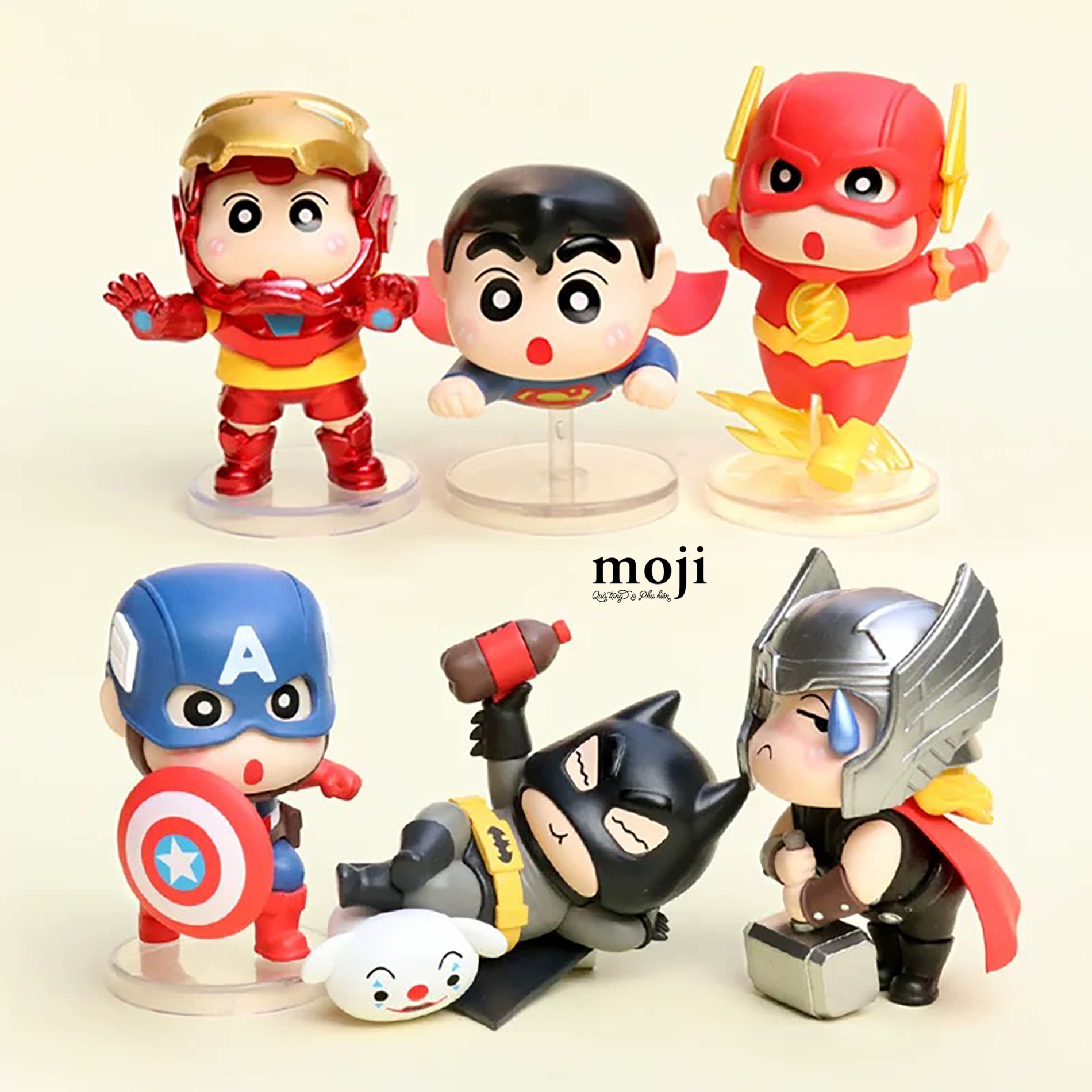 Tượng trưng bày trang trí Shinchan cosplay siêu nhân 9cm
