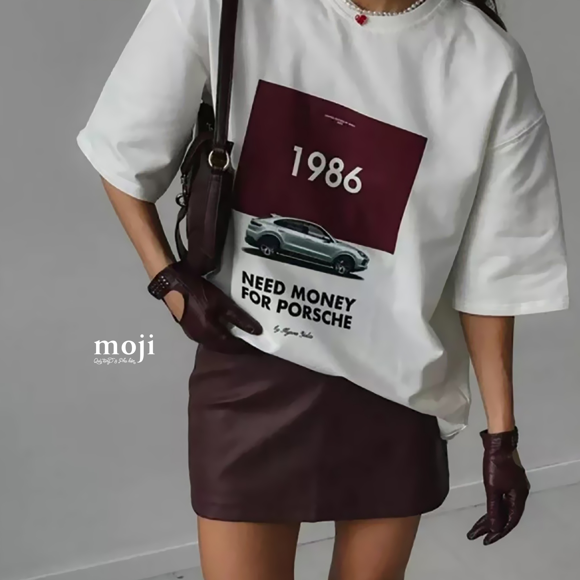 Áo thun áo phông MJ Need money for Porsche 1986