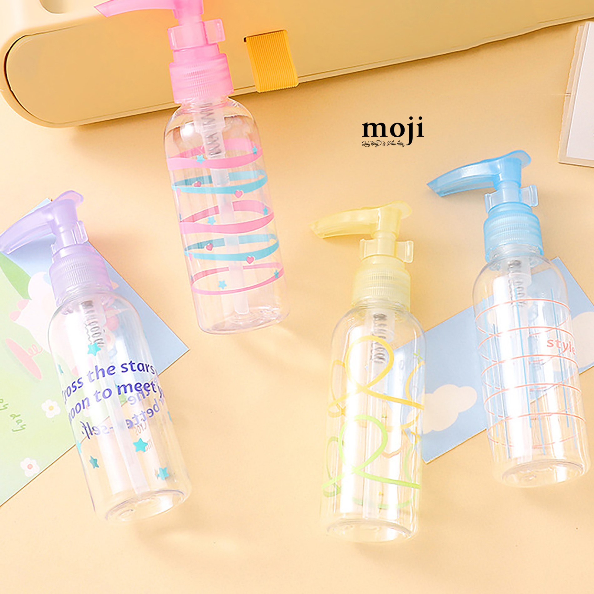 Bình xịt vòi dài The stars đường cong màu sắc 80ml