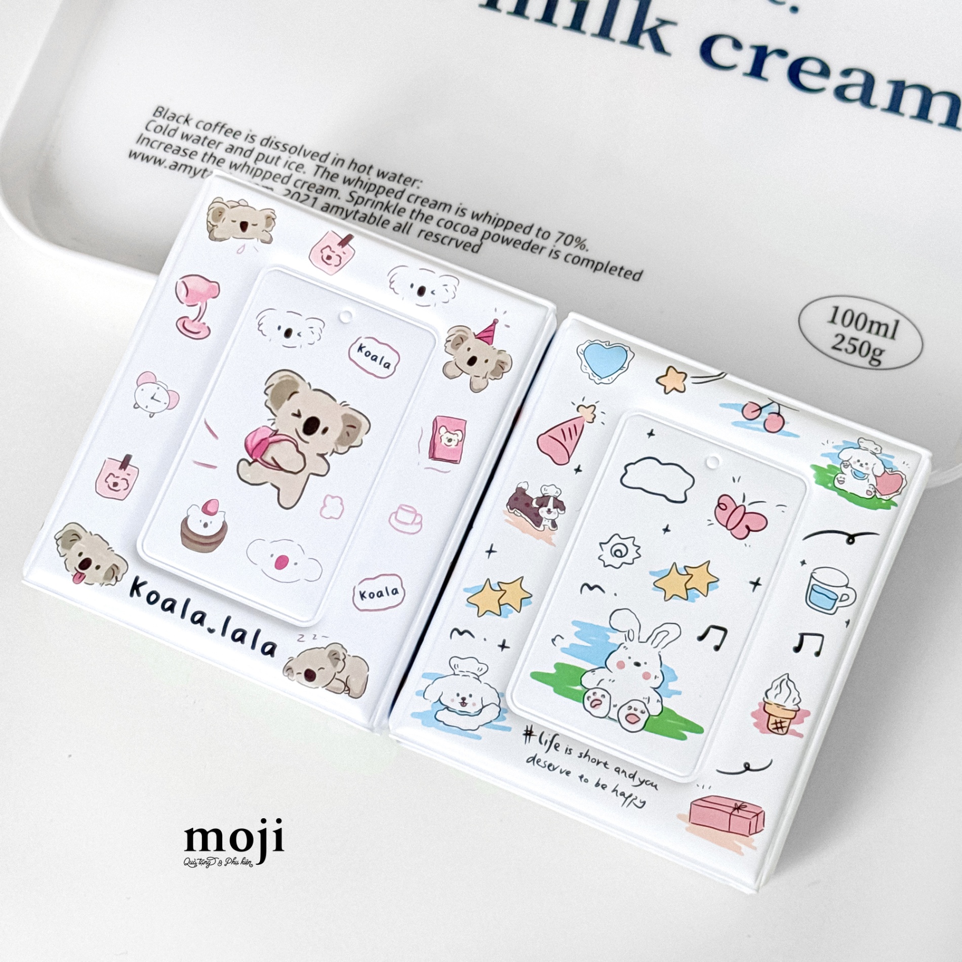 Album ảnh đựng card Square koala bear love pink cúc bấm 9x11