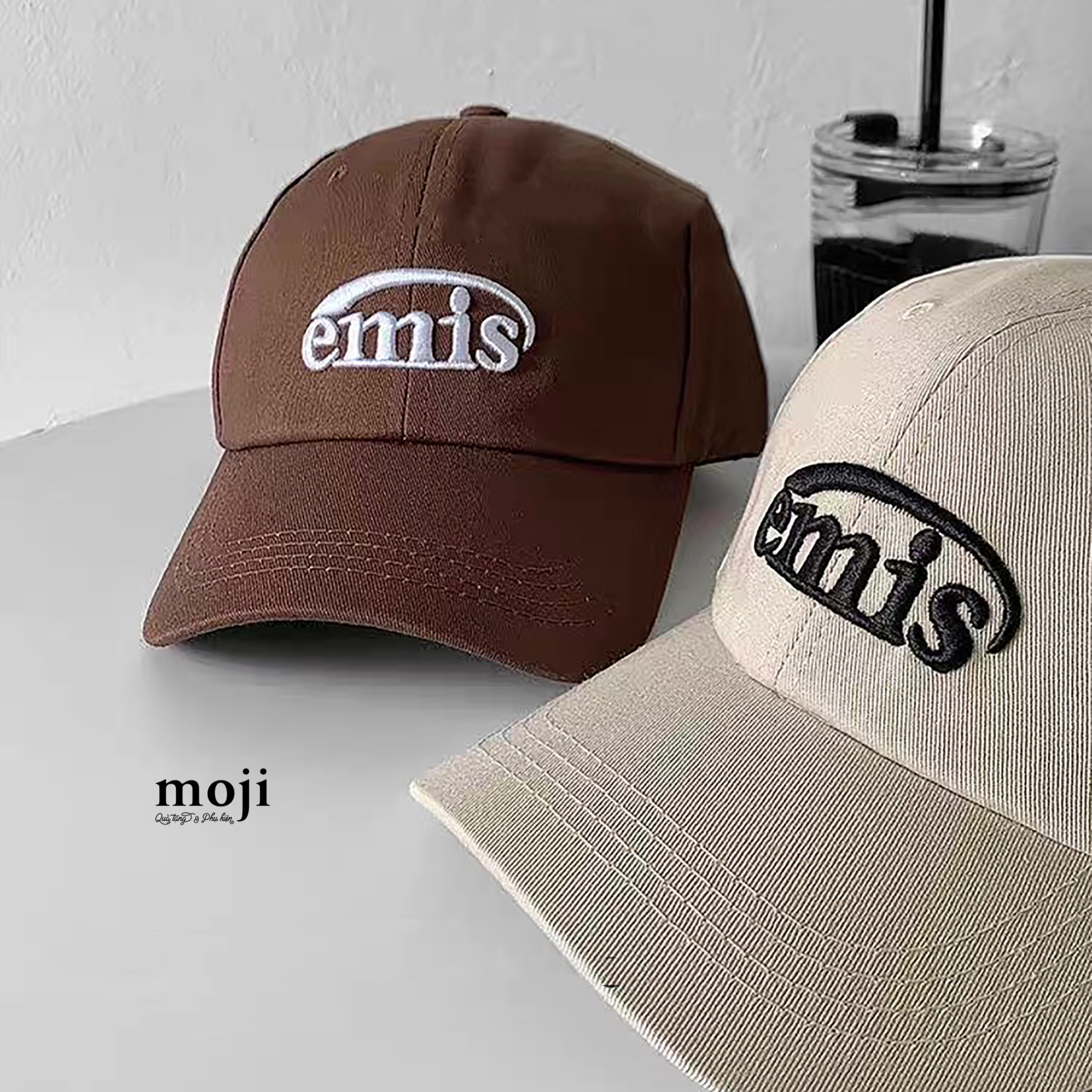 Mũ nón lưỡi trai emis nền 1 màu