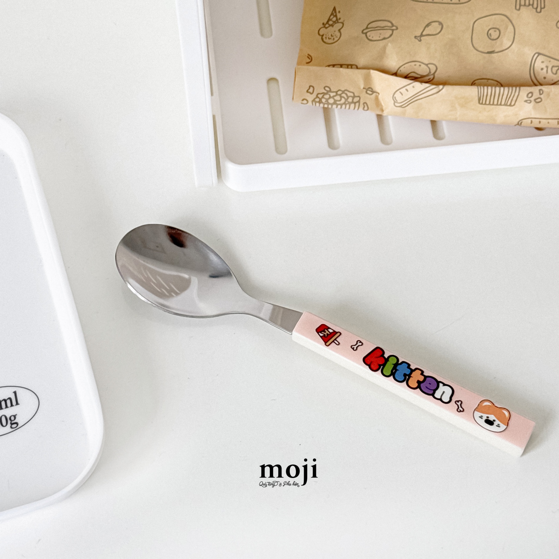 Thìa muỗng inox Cute animal face fast food