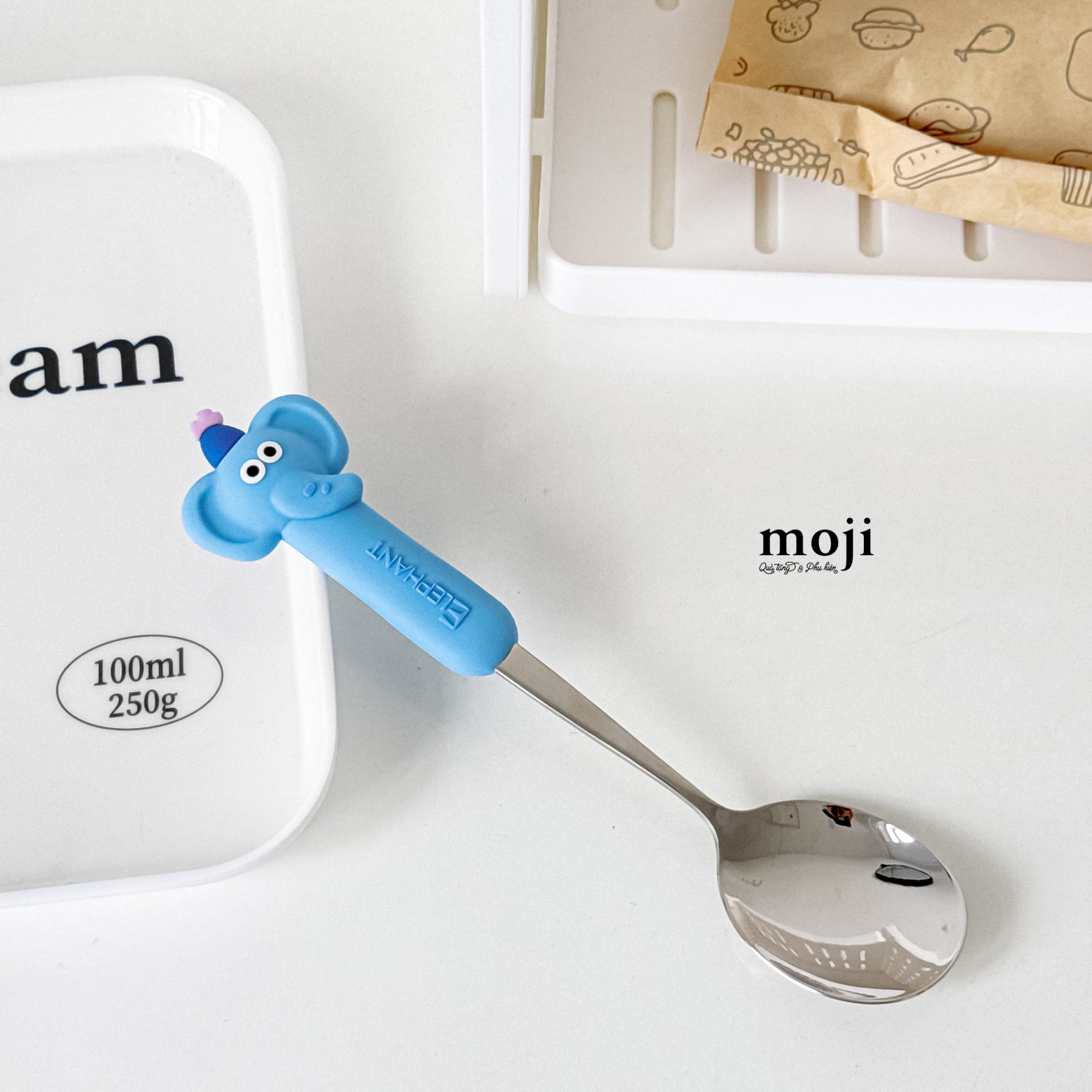Thìa muỗng inox Elephant chú voi đội mũ phối màu