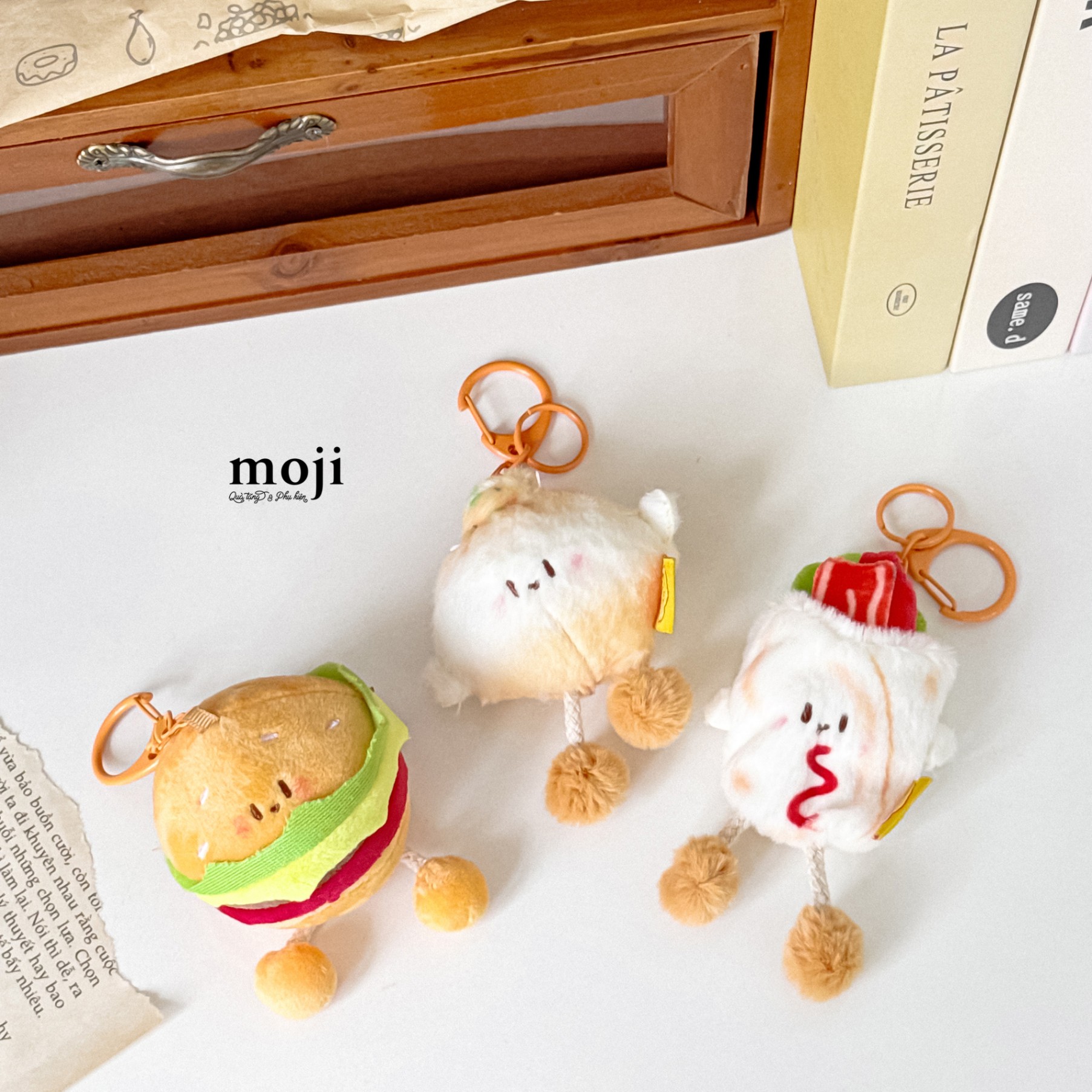 Móc khóa nhồi bông Cute fast food có chân cục bông