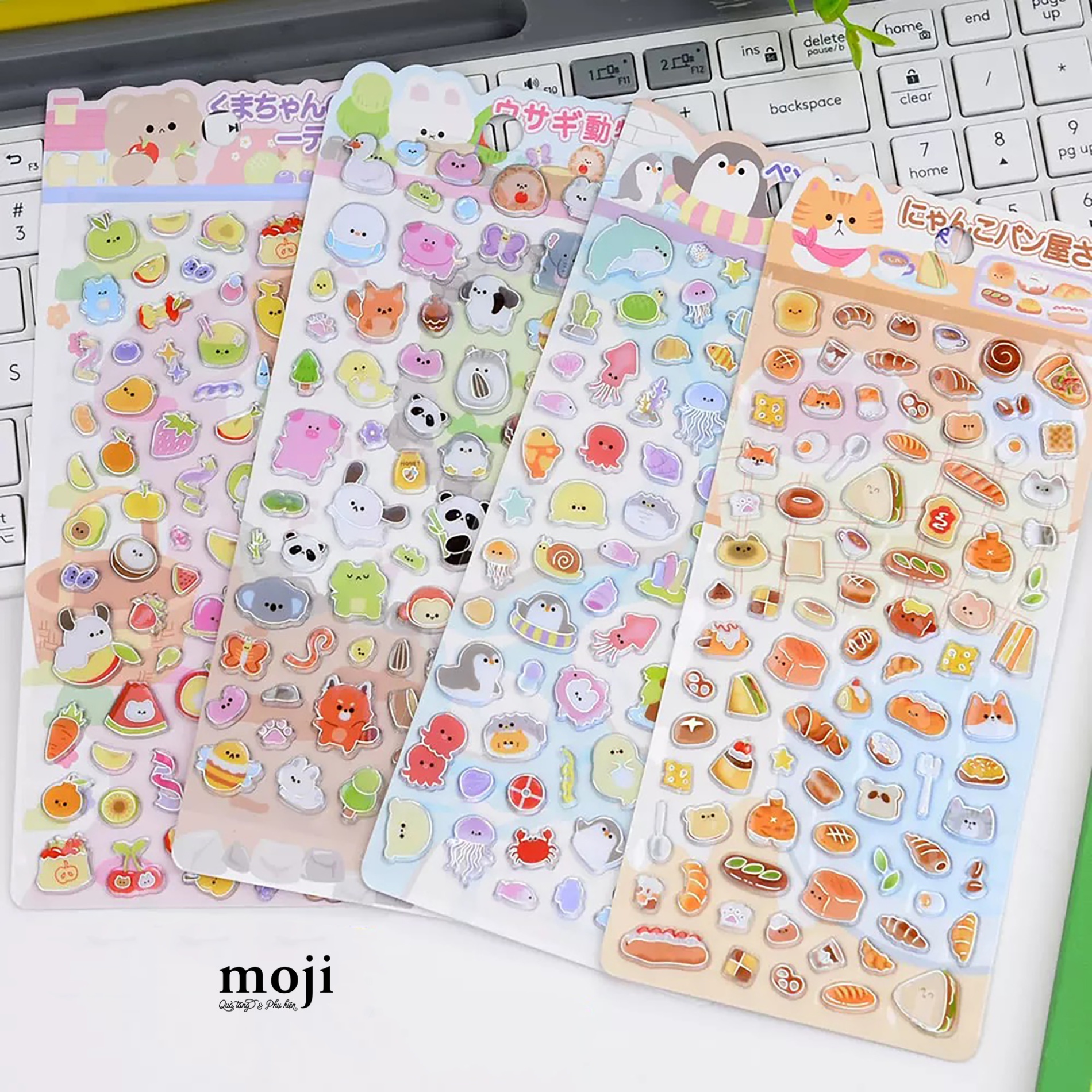 Sticker nổi Cute animal love fruit food summer