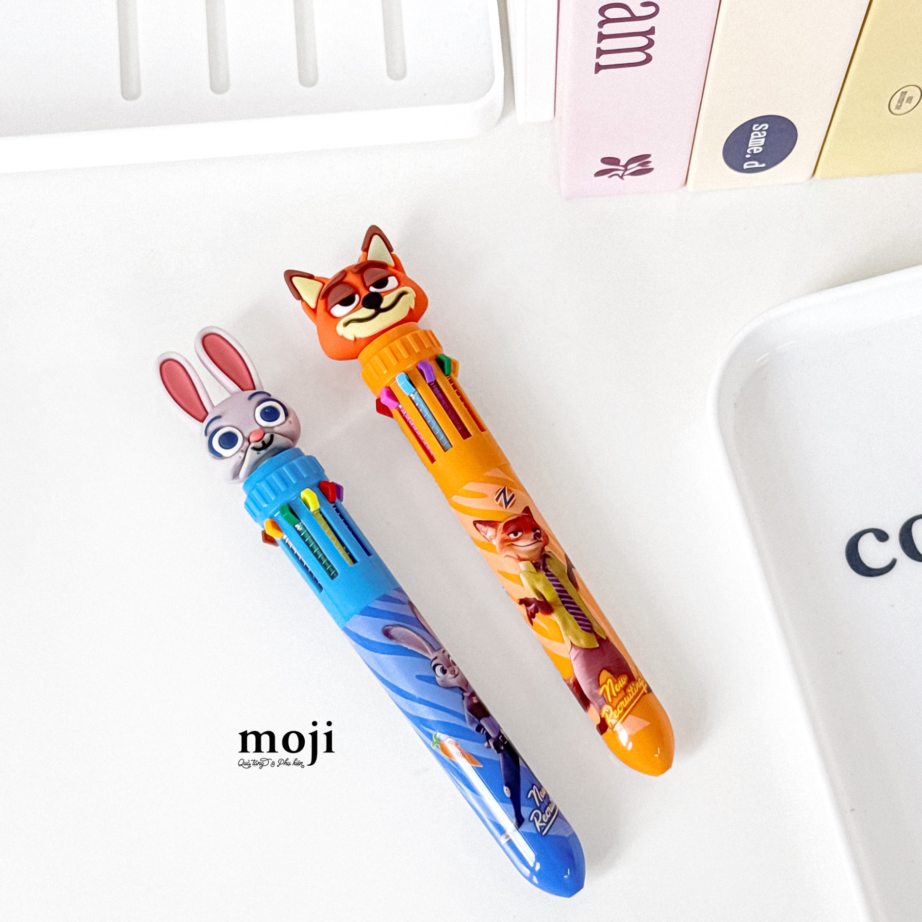 Bút viết bấm nhiều màu Zootopia Judy Nick face biểu cảm
