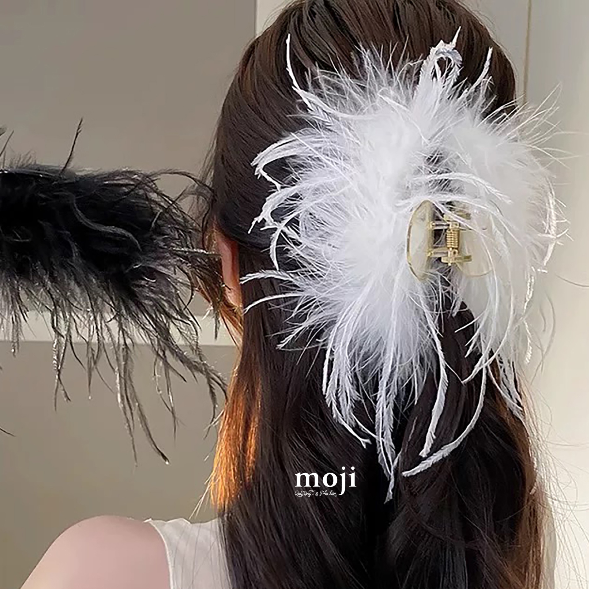 Kẹp tóc càng cua Basic lông xù 1 màu