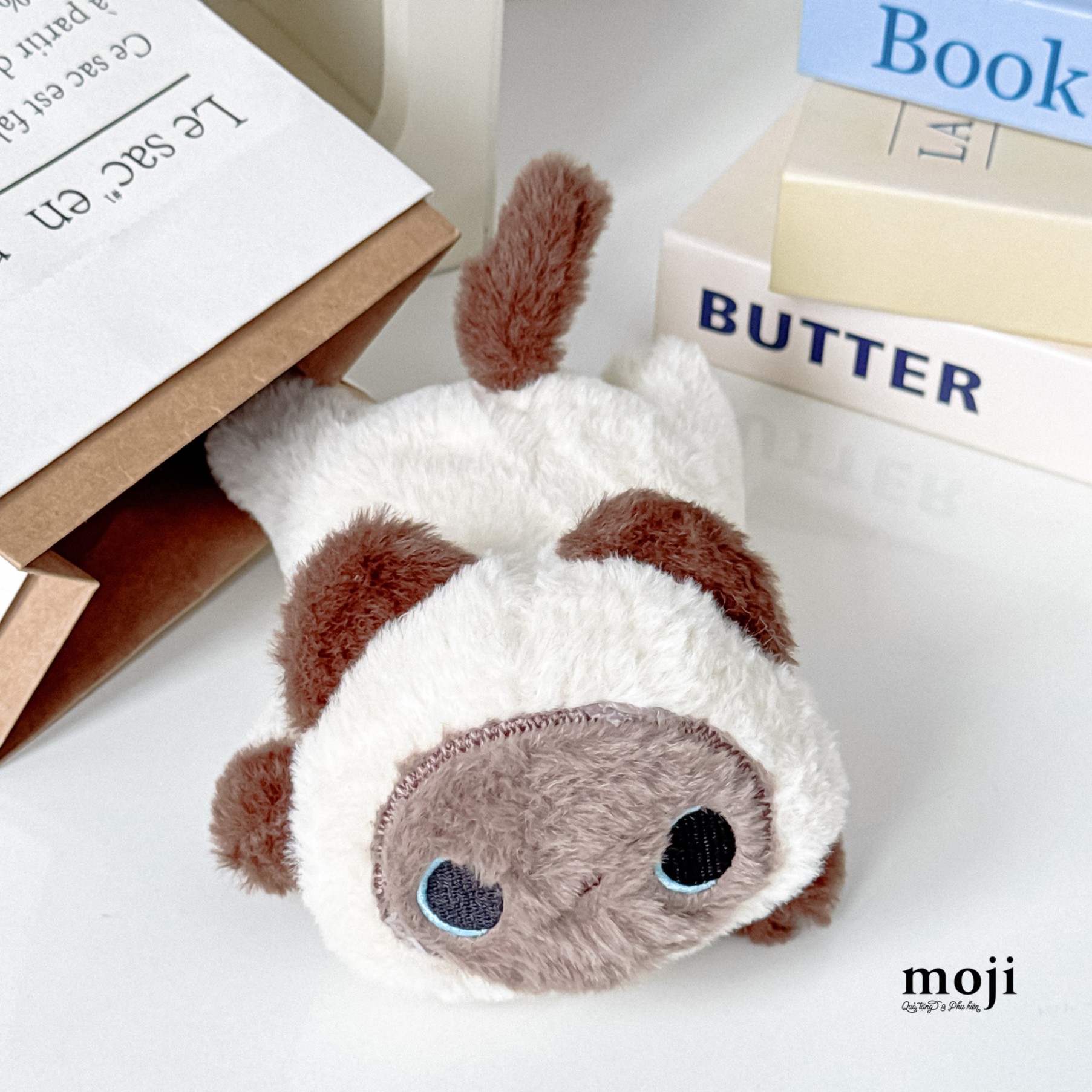 Gấu bông MS lót tay Mèo Xiêm Siamese Cat nằm 17cm