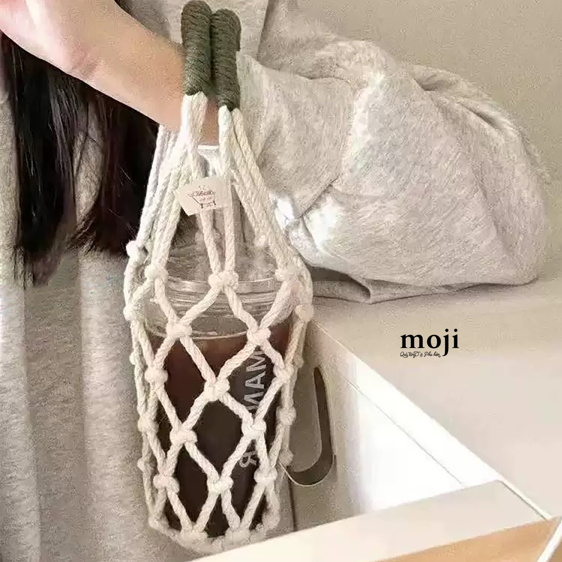 Túi đựng bình nước dạng lưới Basic phối màu 5x35