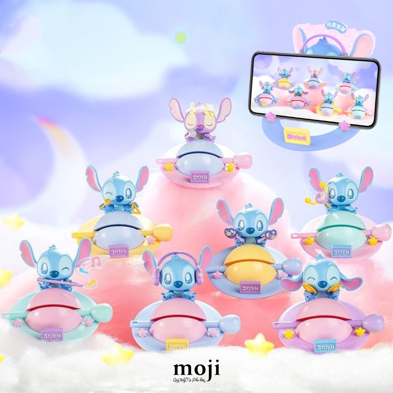 Blindbox tượng gõ mõ Stitch star âm nhạc