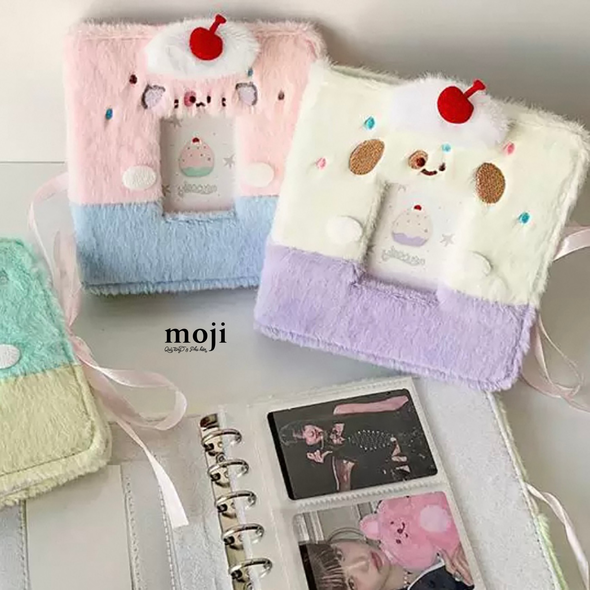 Album ảnh đựng card lông xù Square animal fruit cake 4x15x16