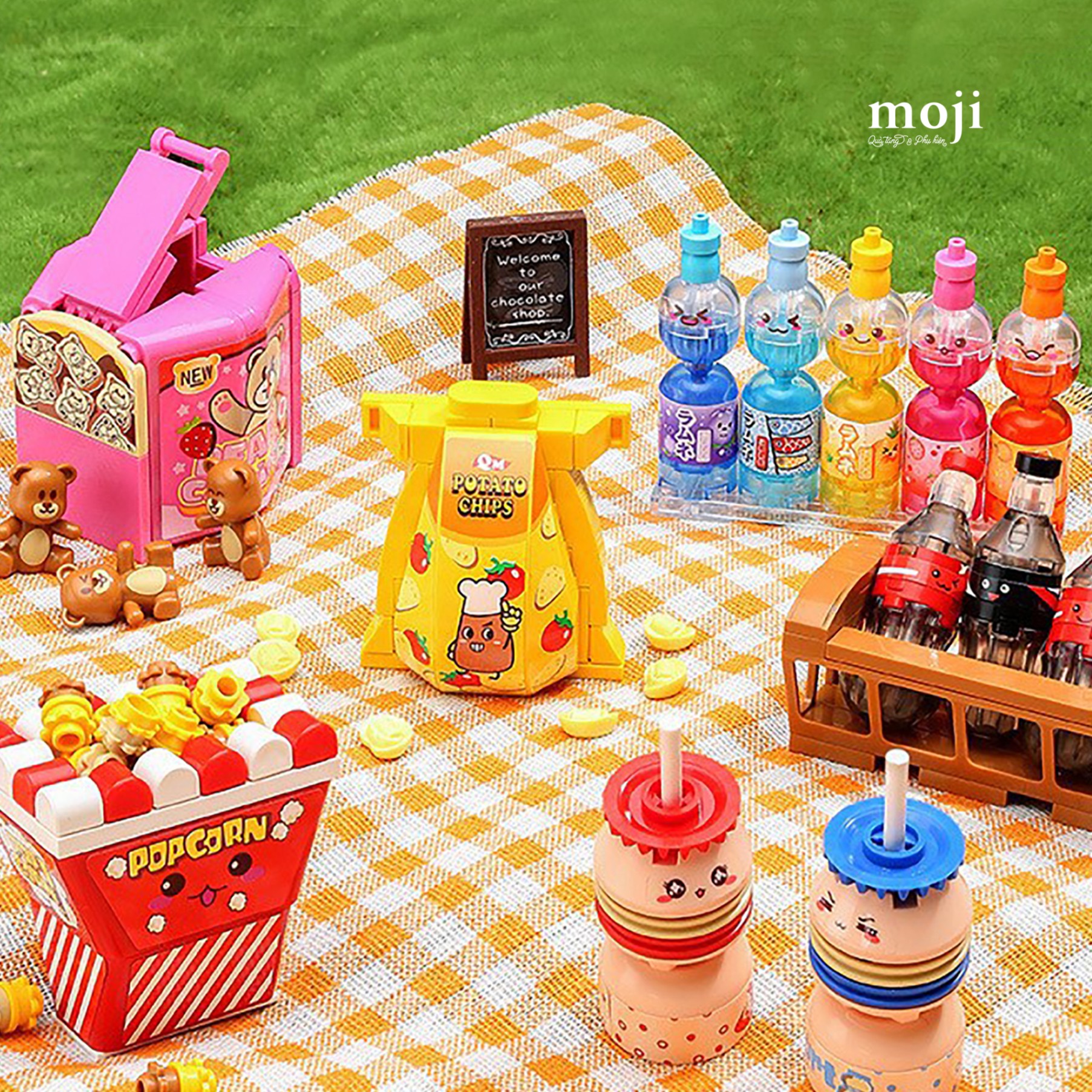 Đồ chơi xếp hình Chips drink popcorn biểu cảm