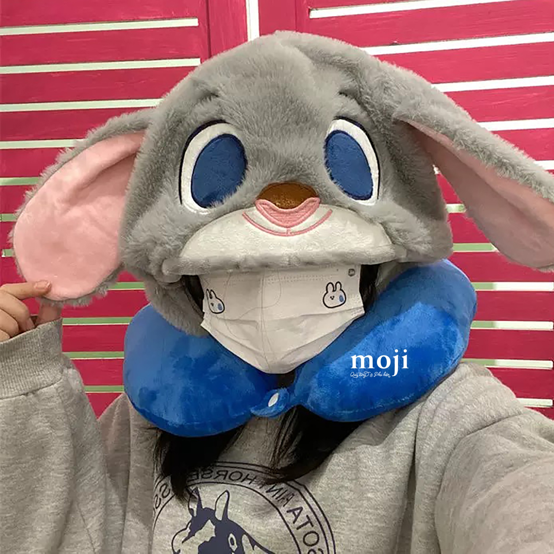 Gấu bông chữ U có mũ Zootopia Judy Nick face có tai