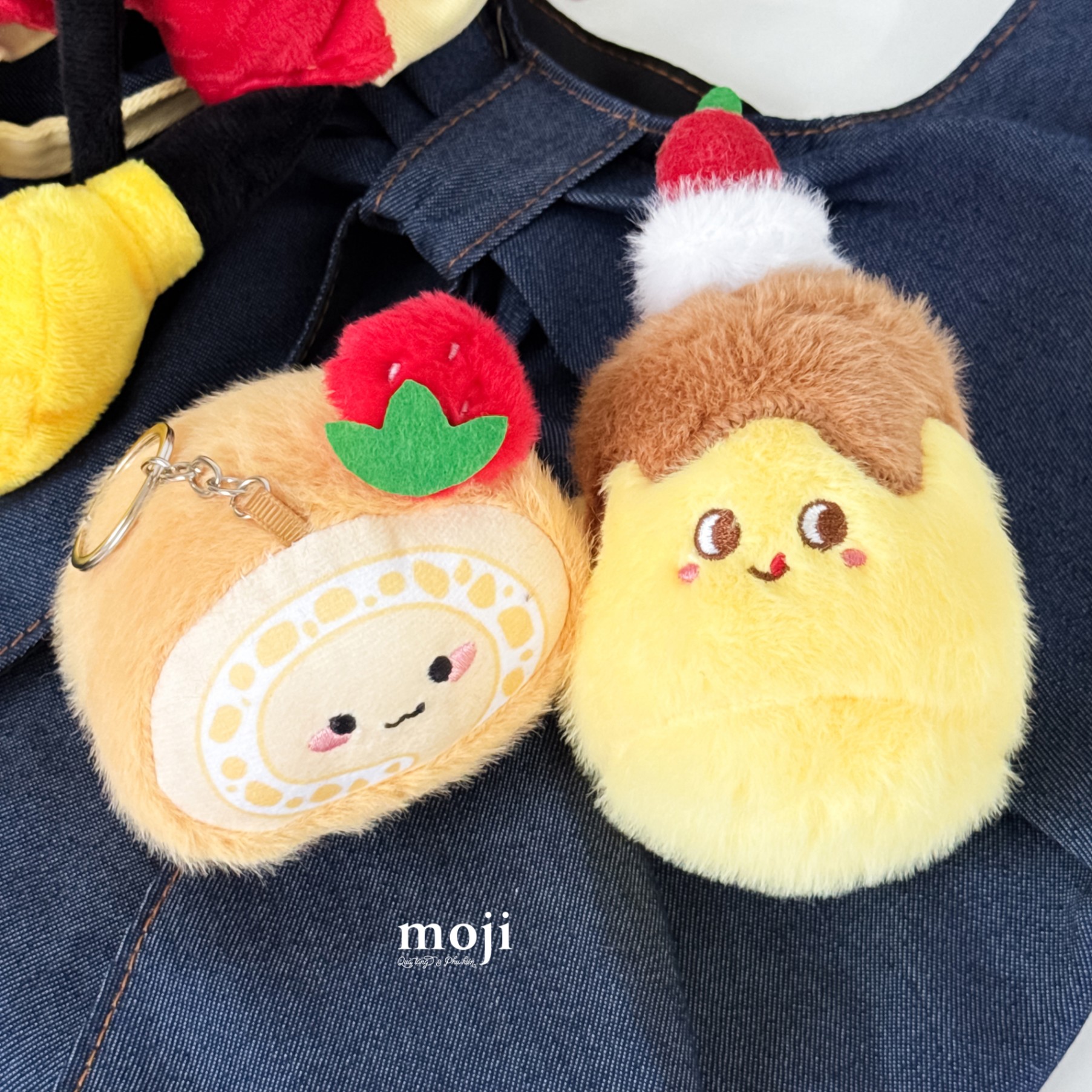 Móc khóa nhồi bông Fruit cake pudding biểu cảm