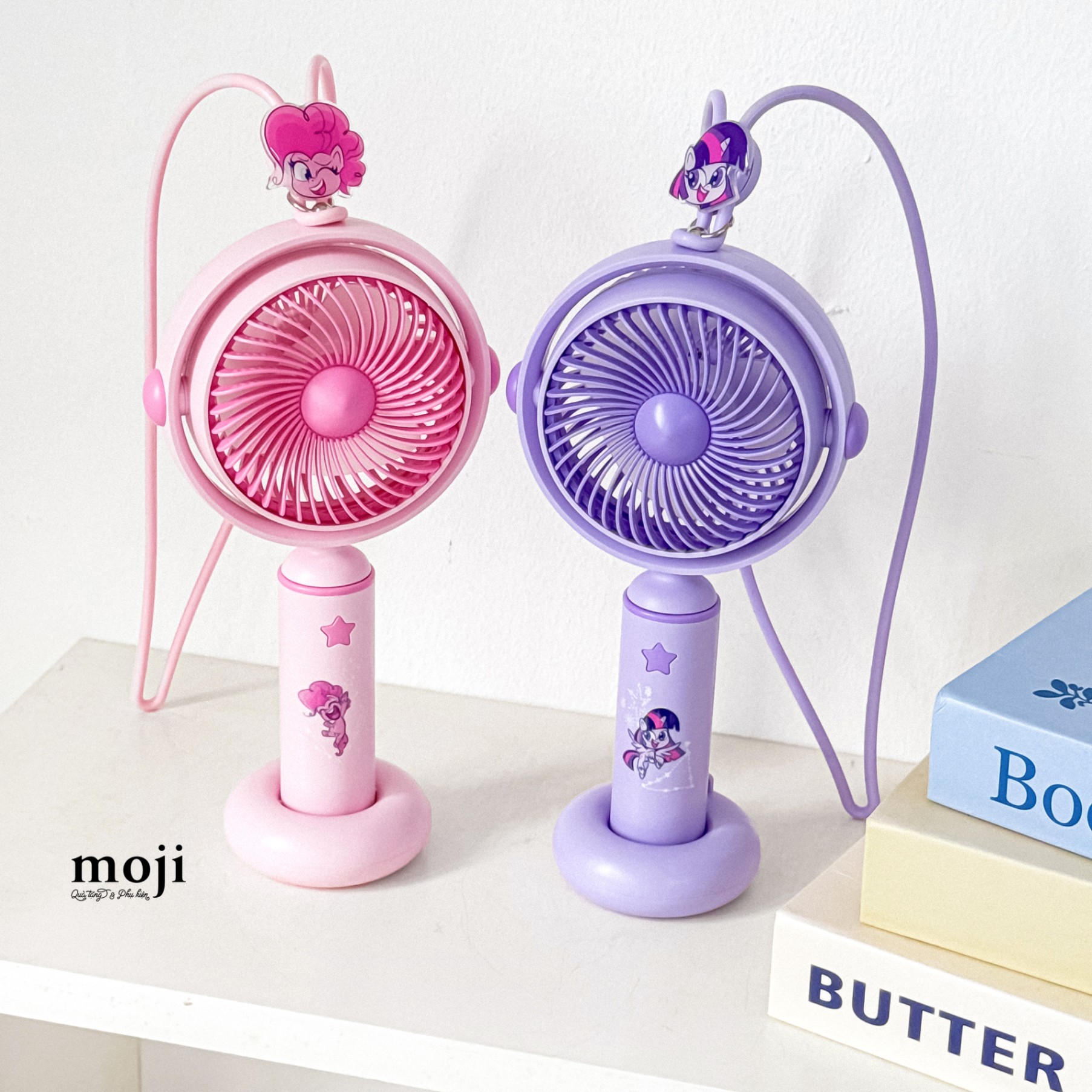 Quạt USB cầm tay sạc tích điện My Little Pony Twilight Sparkle Pinkie Pie star ngôi sao kèm dây
