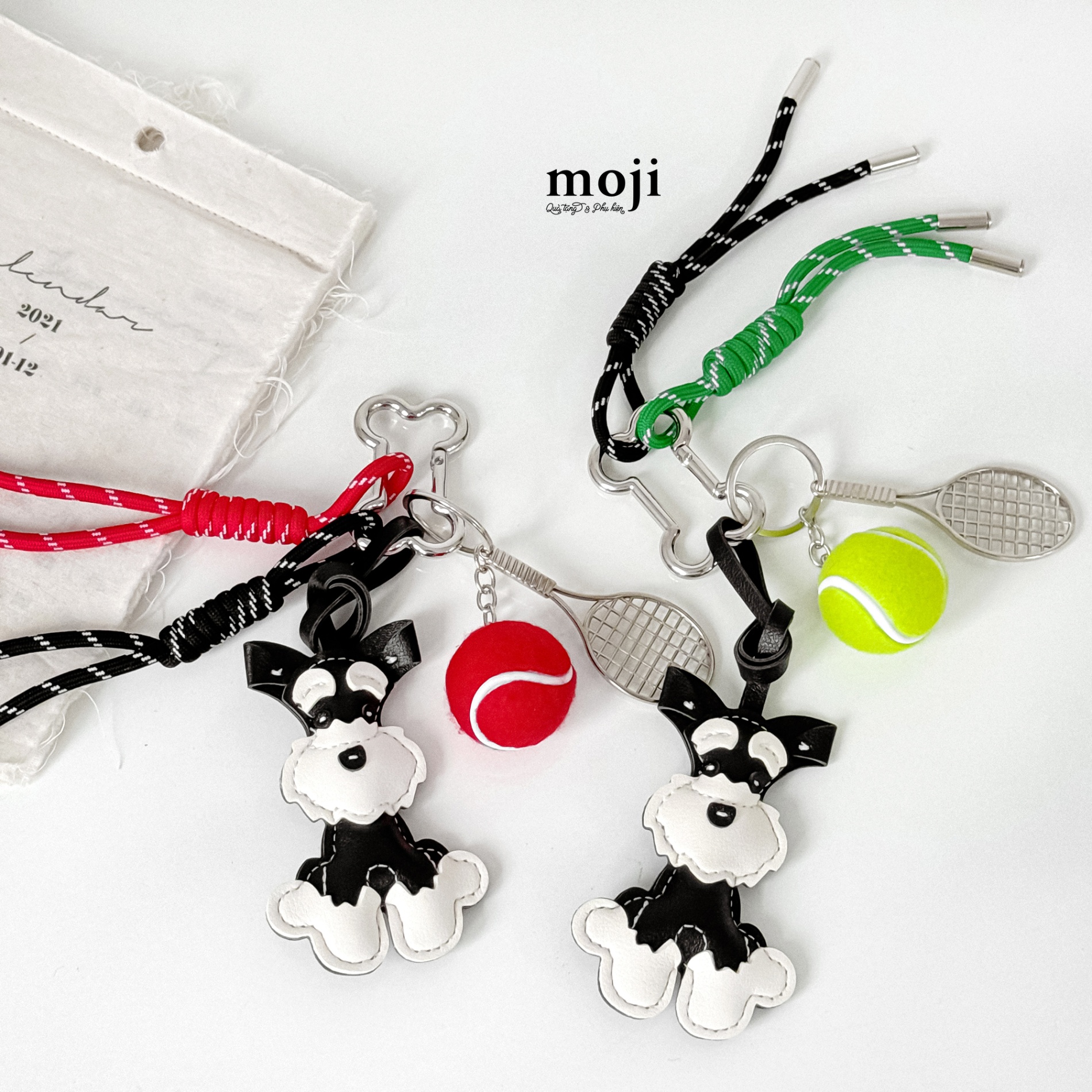 Móc khóa MJ Schnauzer dog tennis