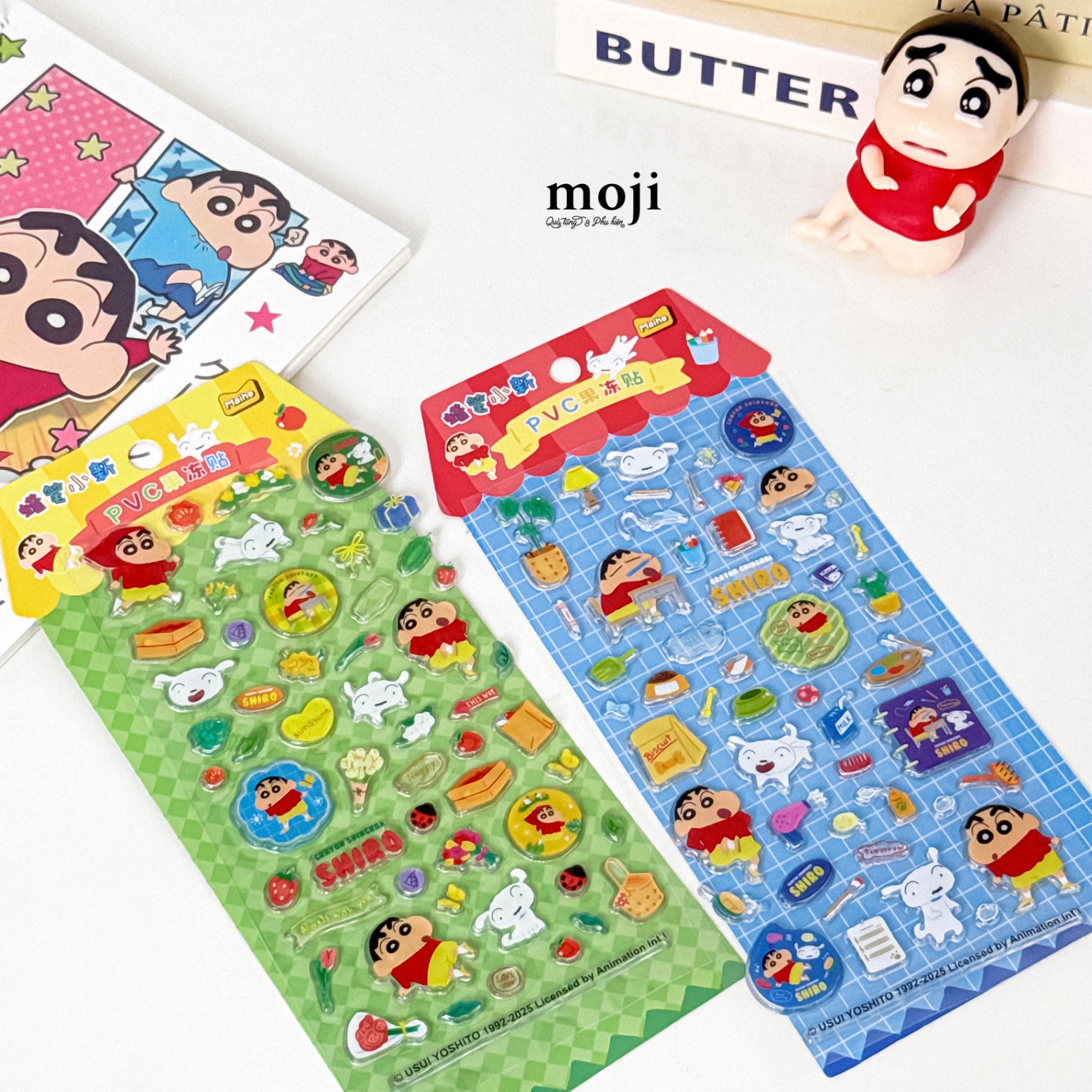 Sticker nổi Shinchan Shiro dog house