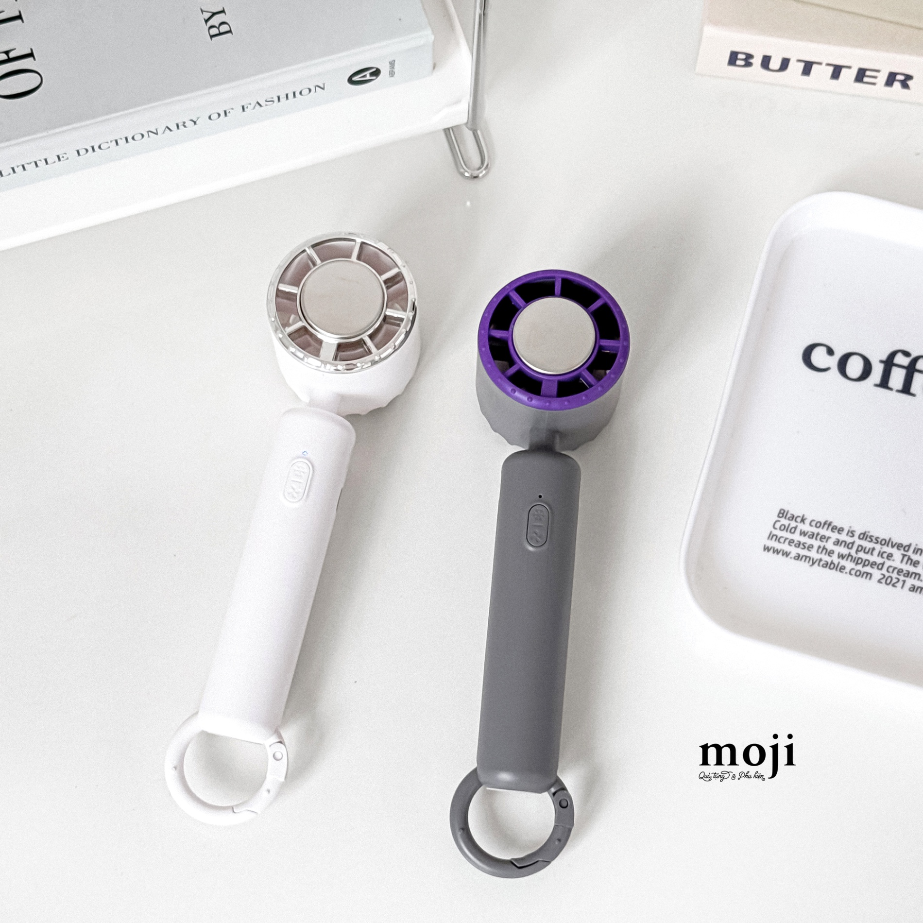 Quạt USB cầm tay sò lạnh sạc tích điện Basic phối màu vòng tròn