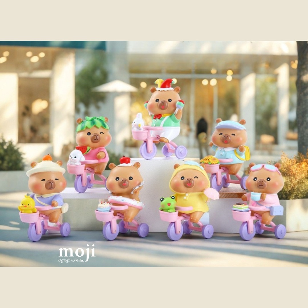 Blindbox tượng Capybara cưỡi xe đạp
