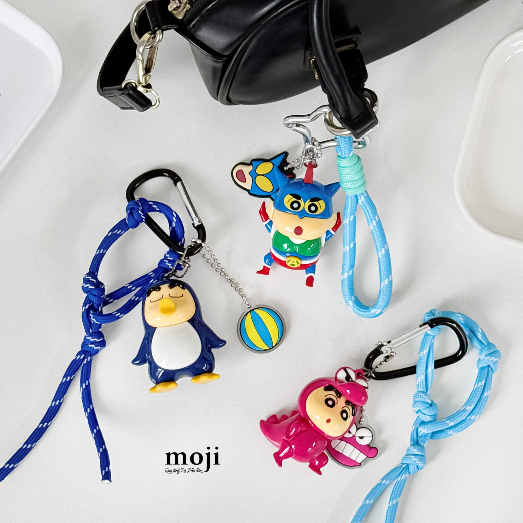 Móc khóa MJ Shinchan cosplay chocobi crocodile cá sấu siêu nhân chim cánh cụt