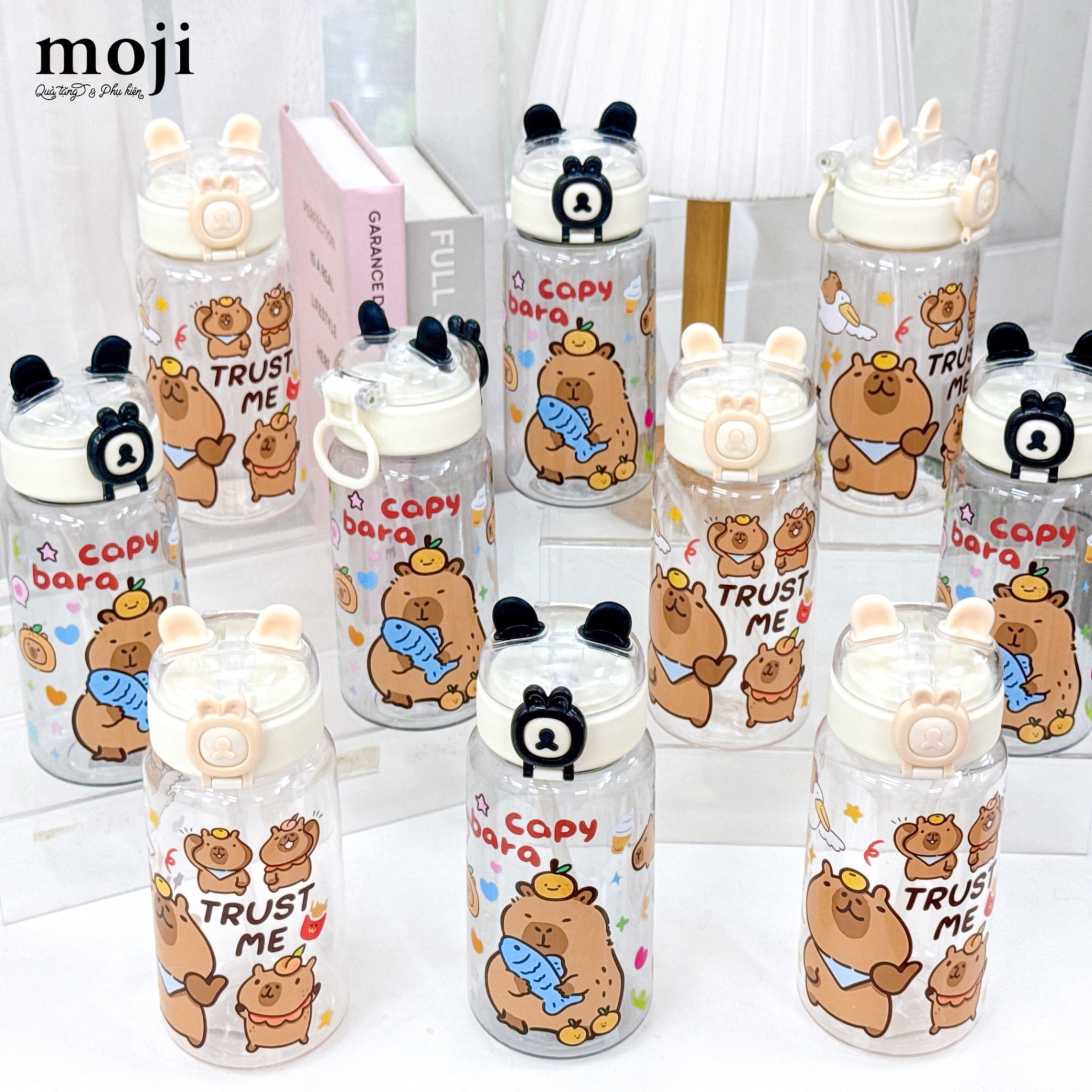Bình nước nhựa Capybara fruit like ôm cá 500ml