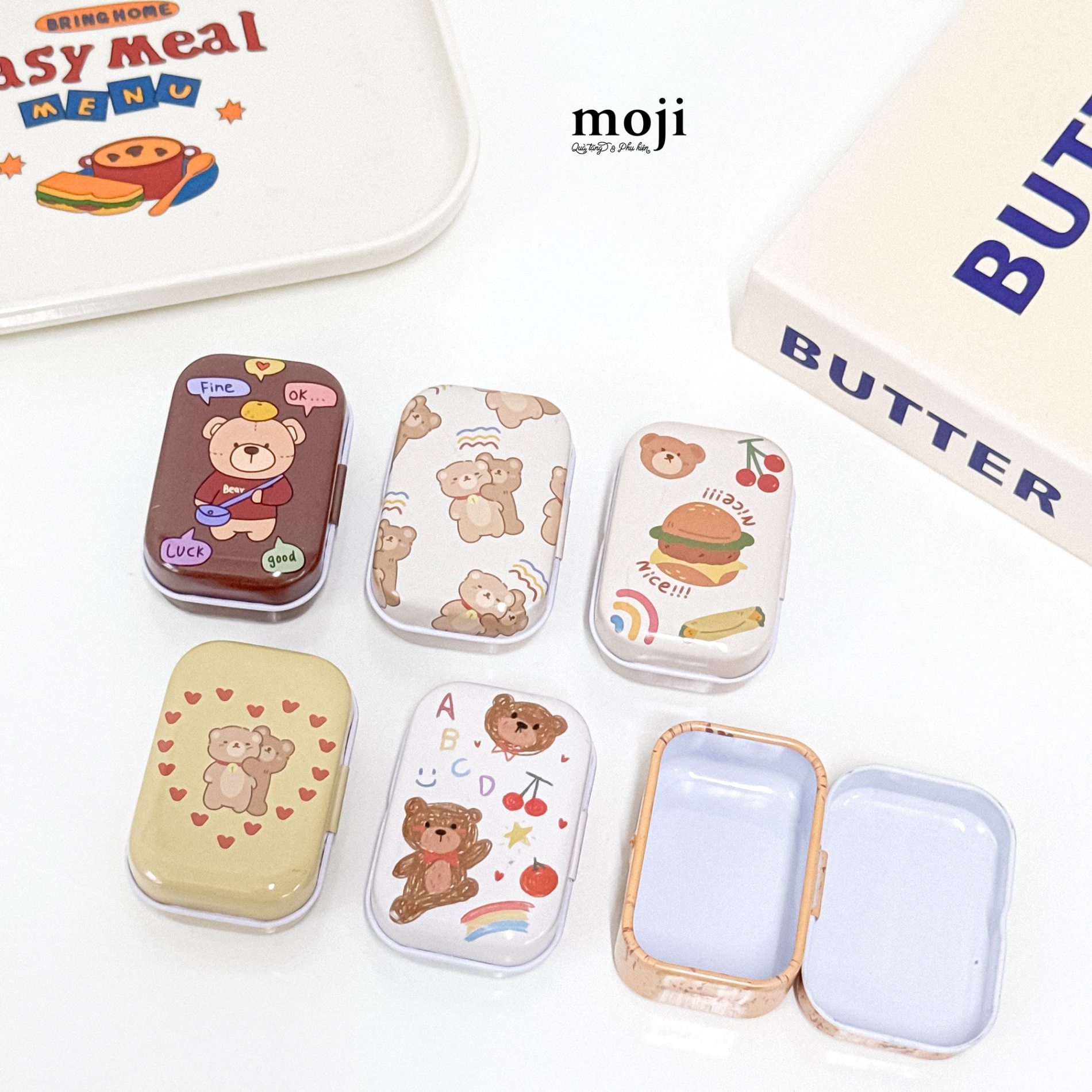 Hộp đa năng mini kim loại Baby bear happy day 2x4x5