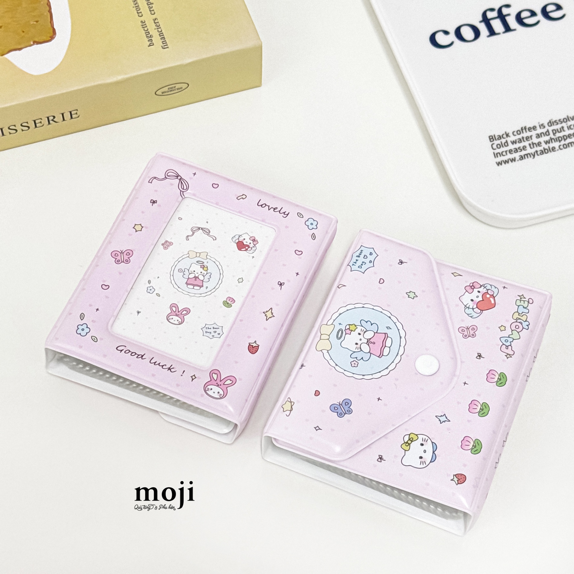 Album ảnh đựng card Square Sanrio family Hello Kitty favorite good luck lovely cúc bấm 7x10