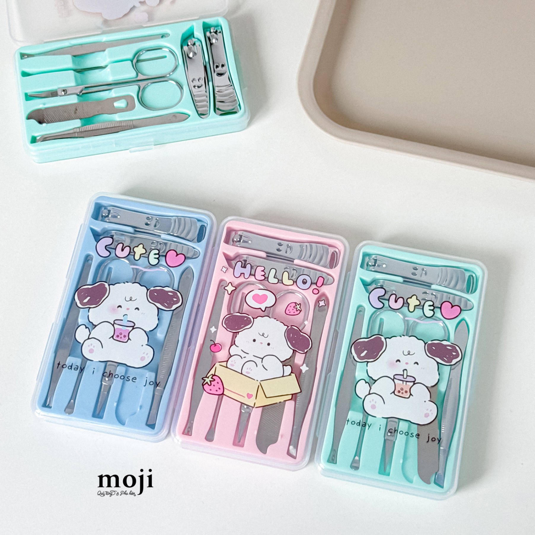 Bộ bấm móng tay cá nhân Cute dog today is a good day set7