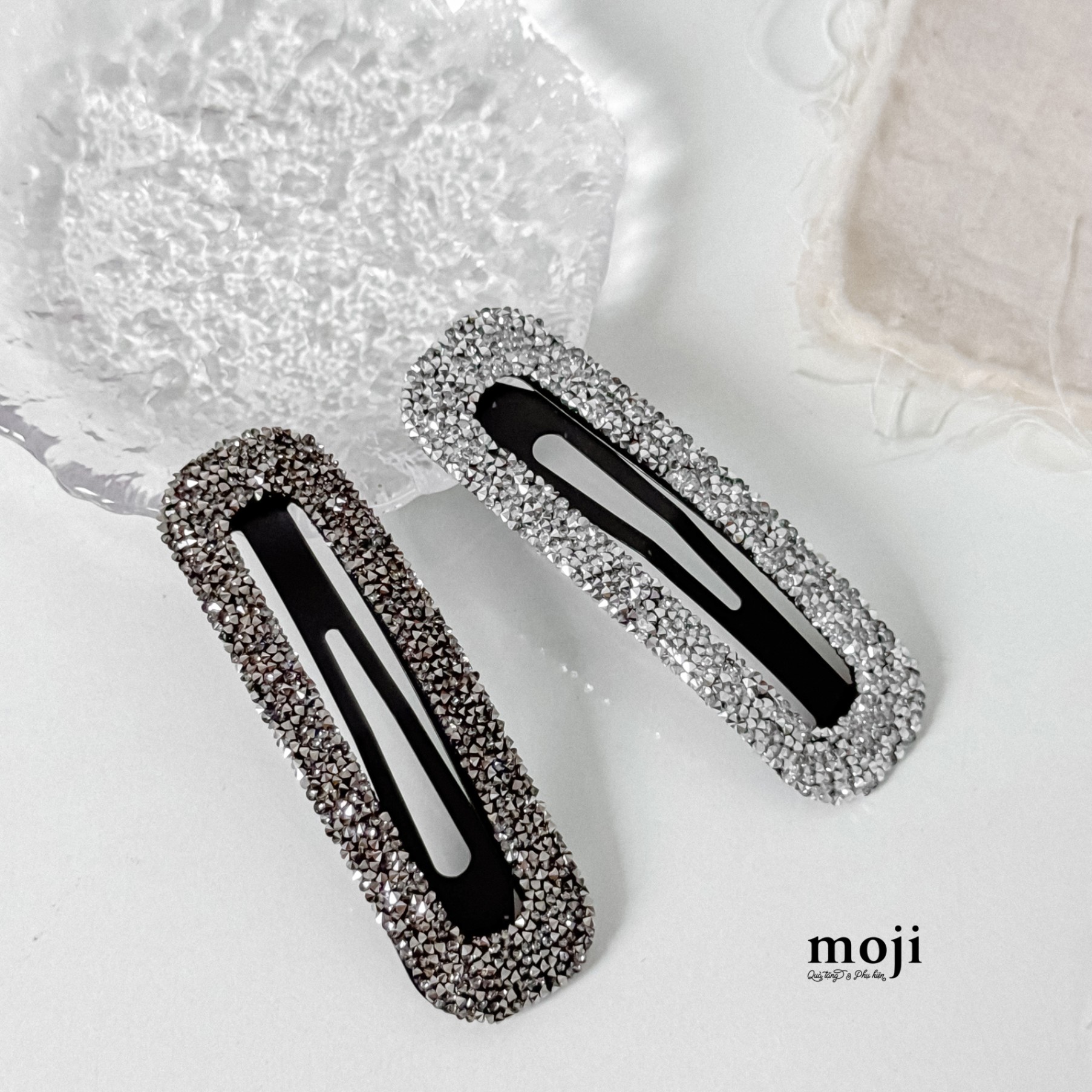 Kẹp tóc MJ Chữ nhật bo góc đính đá