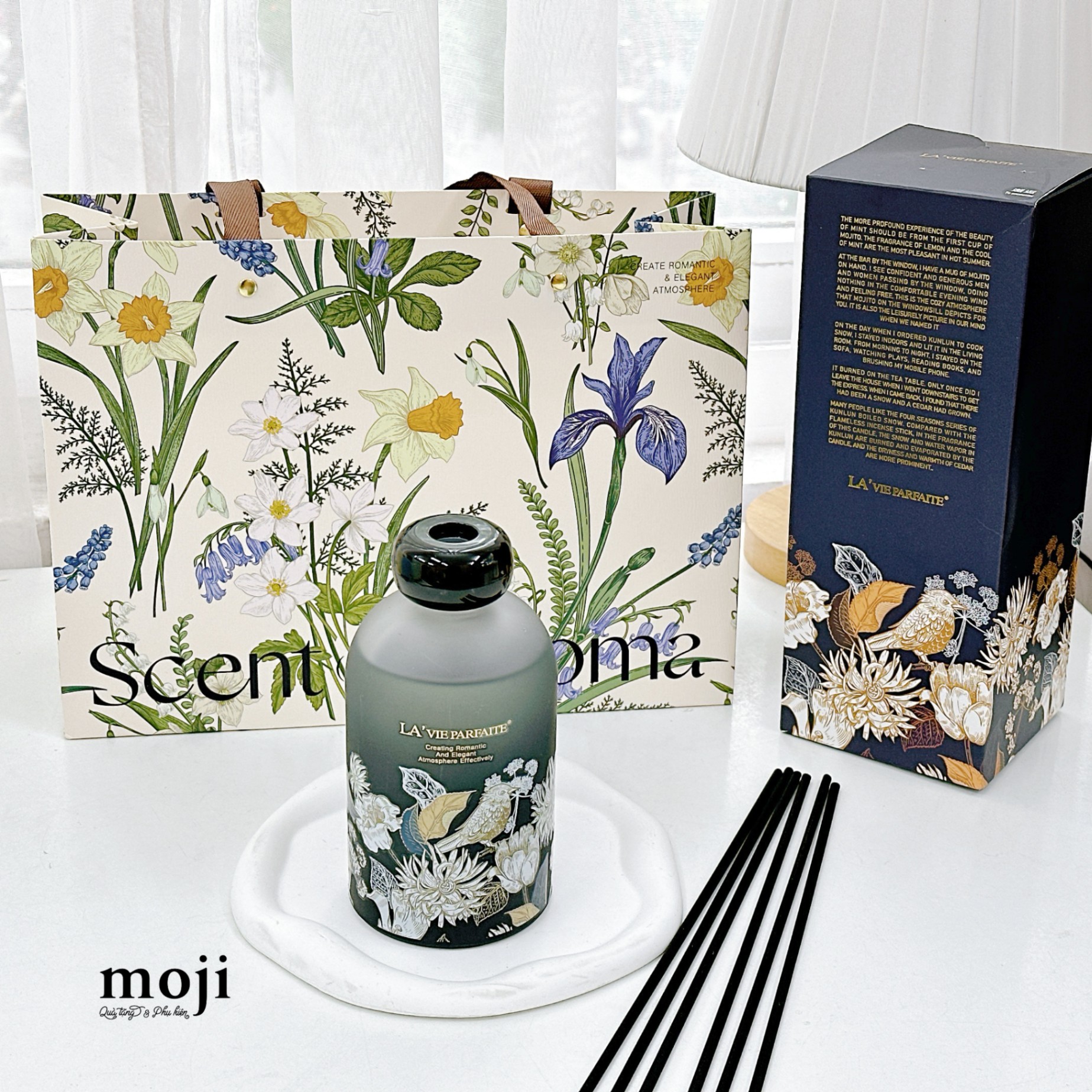 Bộ tinh dầu khuếch tán Bird flower with garden kèm túi hộp 350ml