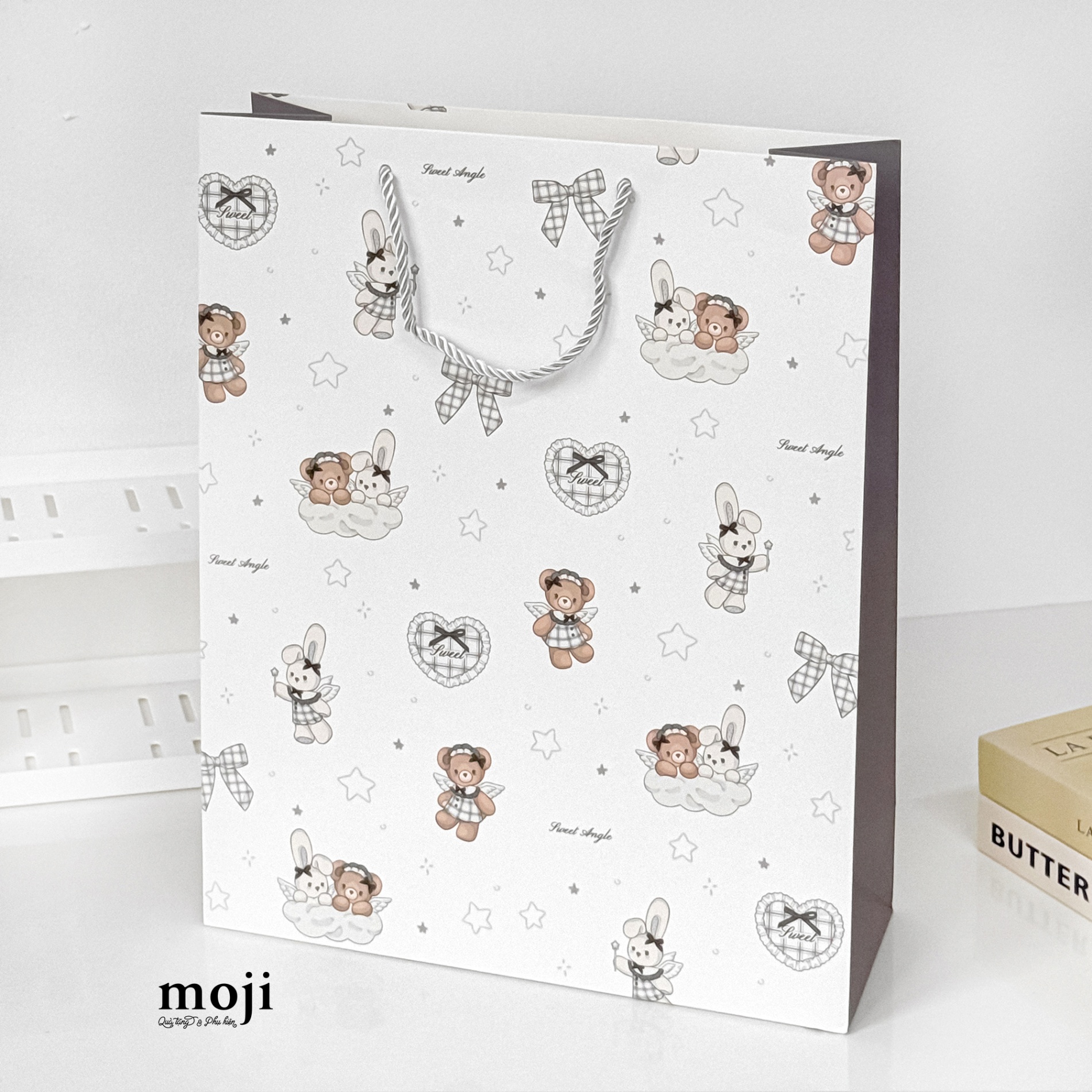 Bao túi quà Baby bear rabbit bow star sweet angel 12x31x40