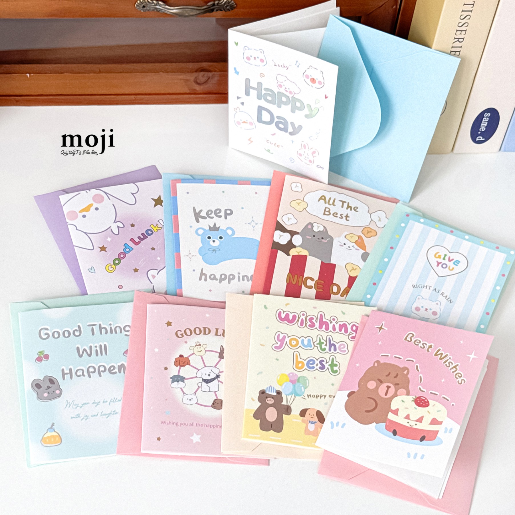 Thiệp chữ nhật Cute animal happy day 7x9