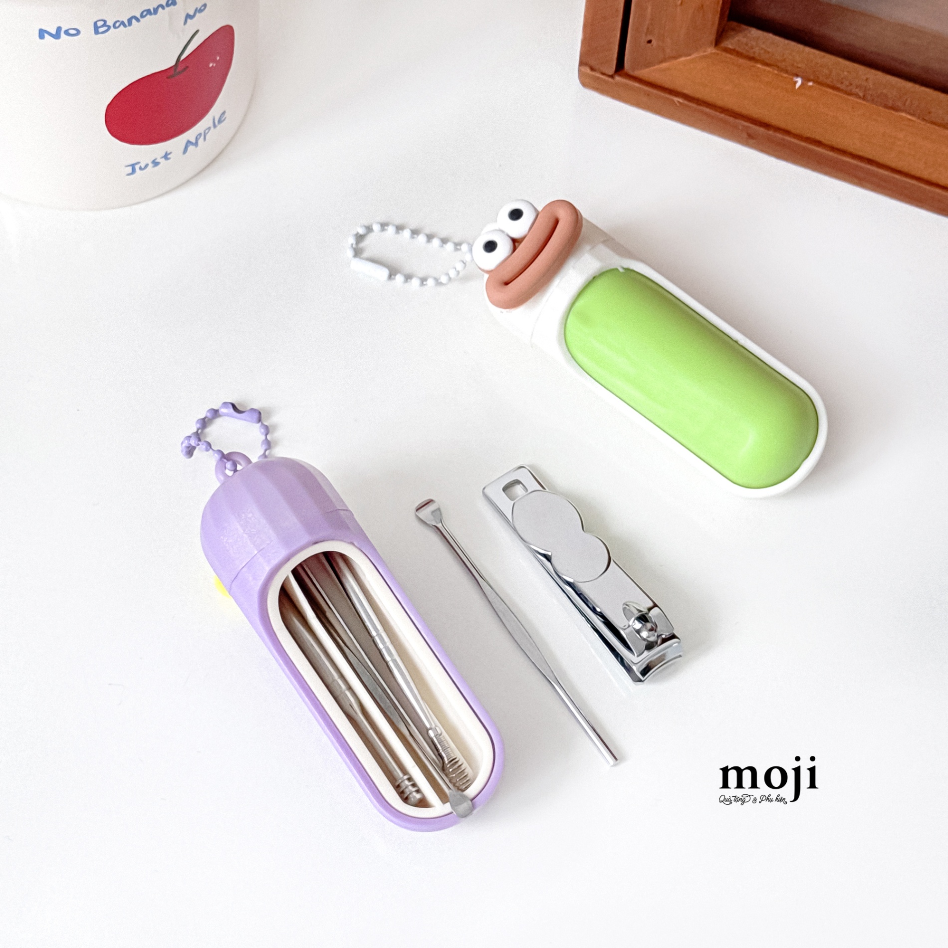 Bộ bấm móng tay cá nhân Funny vibes face môi dày phối màu set6